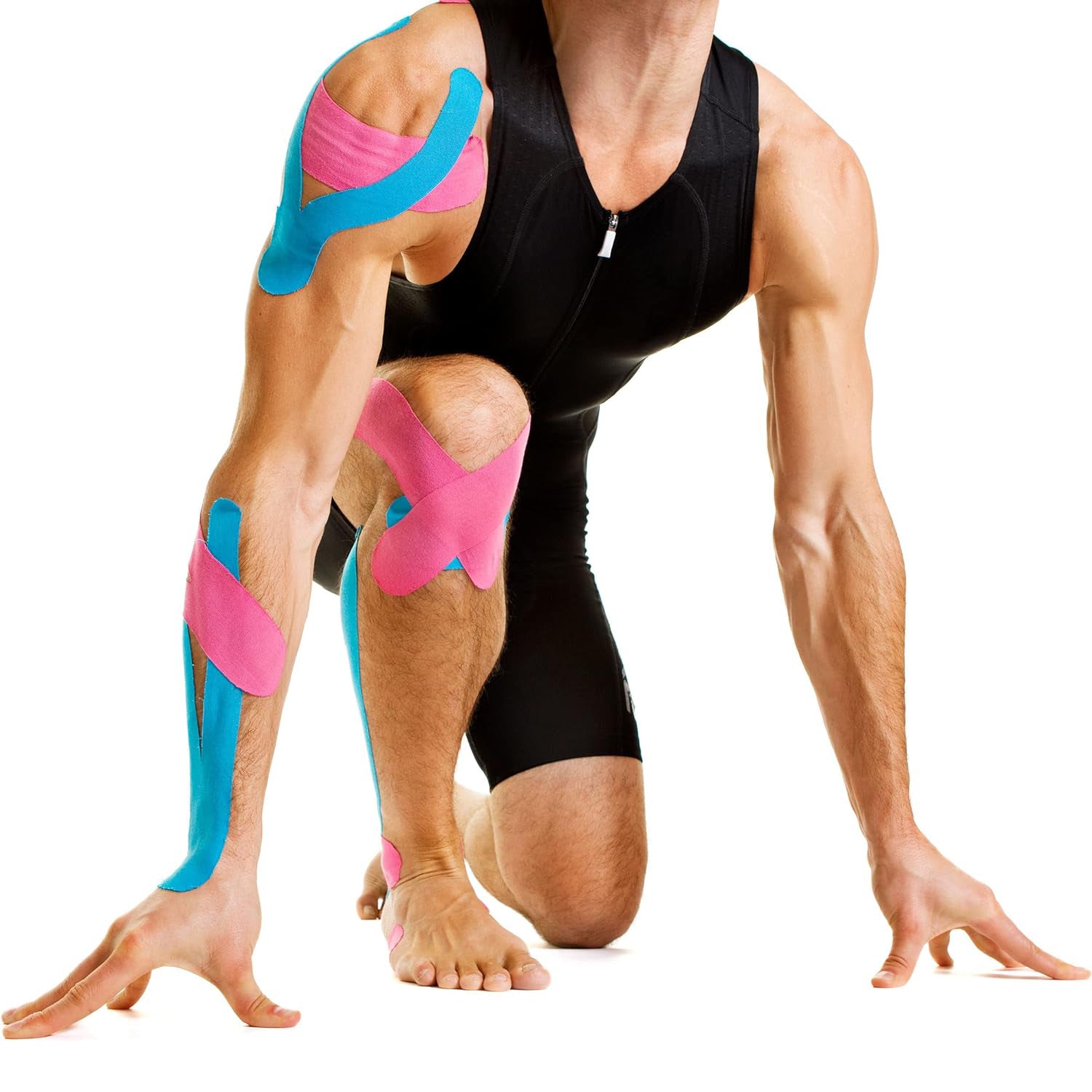 Kinesiologisches Tape - 7,5 cm x 5 m - Dschungel-Tarnfarbe, elastisch, hautfreundlich und atmungsaktiv für Sport und Therapie.