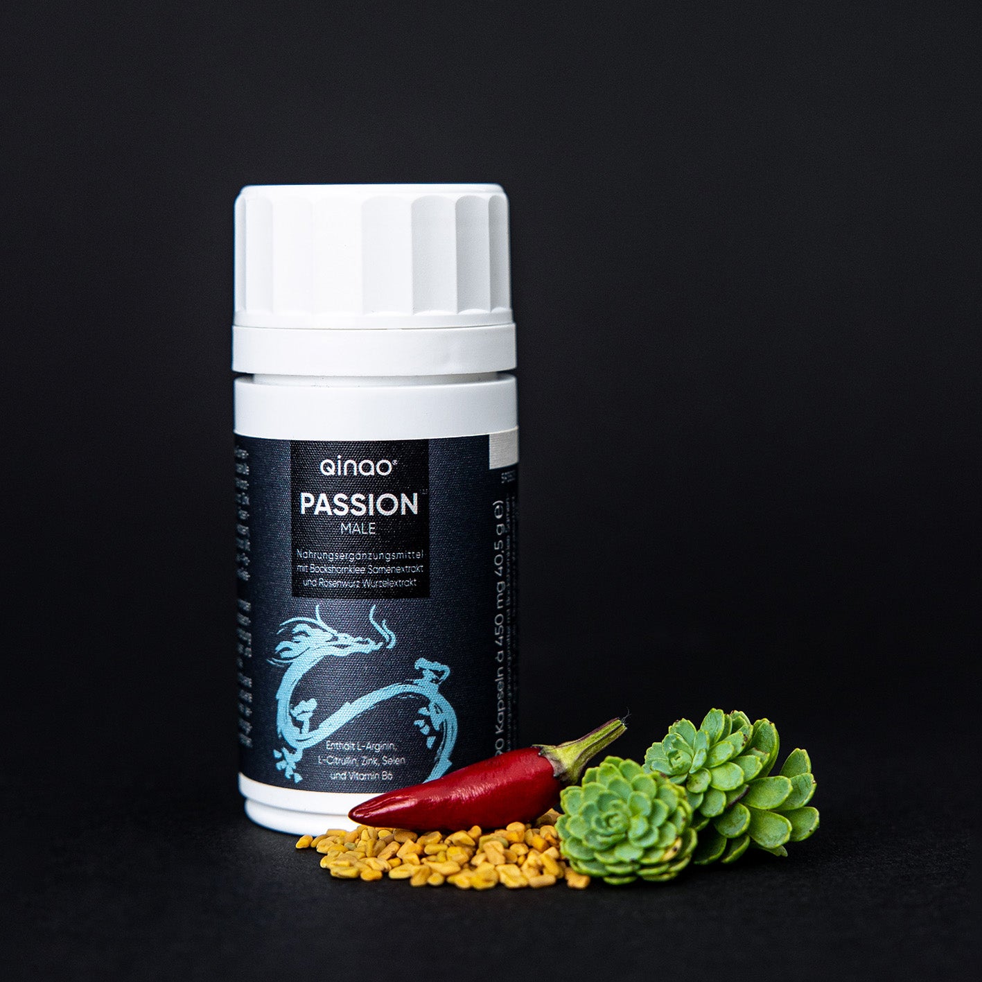 Nahrungsergänzungsmittel PASSION FEMALE & MALE - 2er-Set mit Bockshornklee, Rosenwurz, Chili, Magnesium, Zink, Vitamin B6, vegan, glutenfrei.