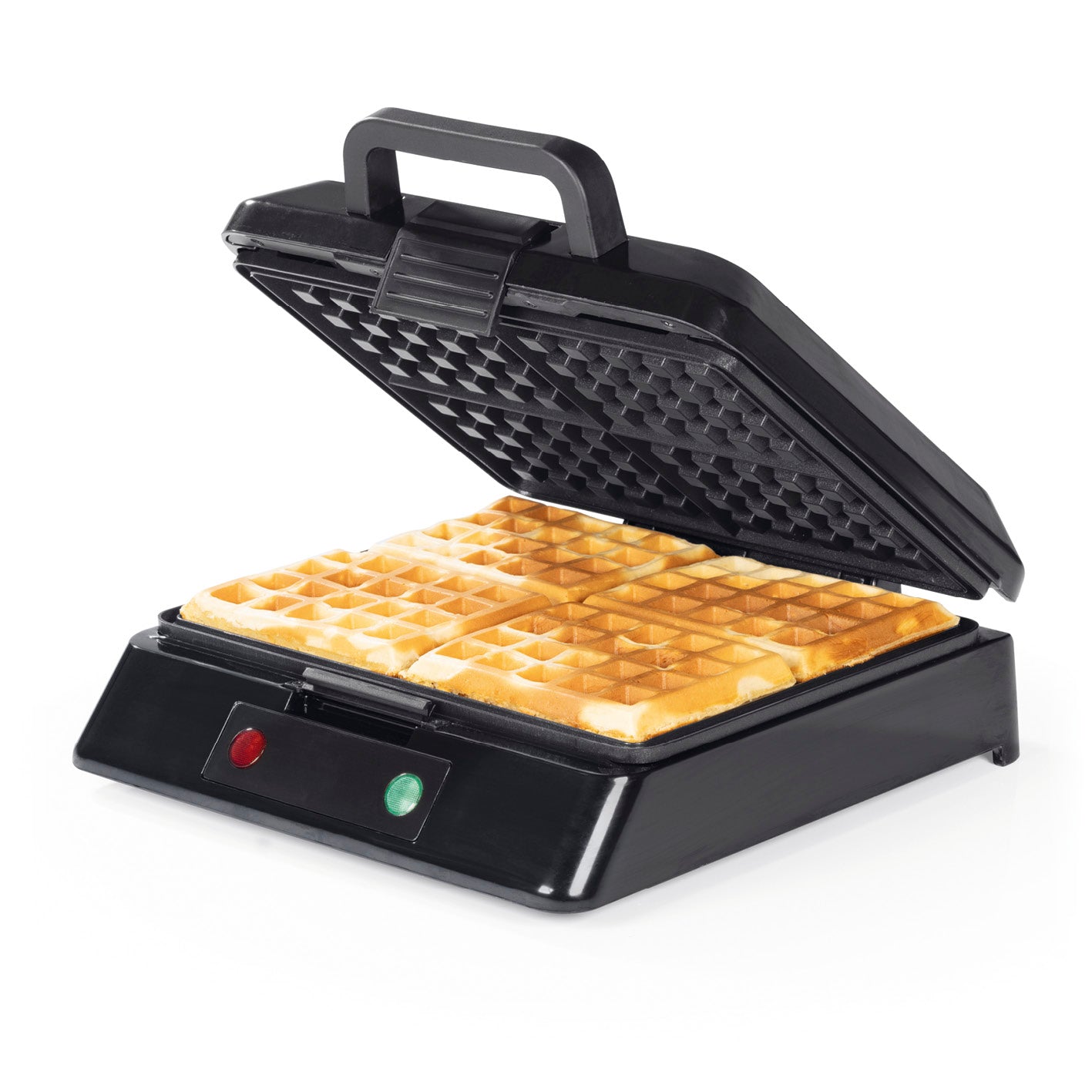 Waffeleisen für Belgische Waffeln mit Antihaftbeschichtung, stufenlos einstellbarem Bräunungsgrad und Cool-Touch-Griffen