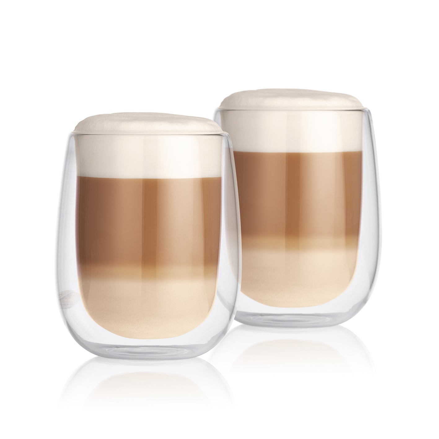 Latte Macchiato Thermogläser - 6er-Set, doppelwandige, wärmeisolierende Gläser, 350 ml ideal für heiße und kalte Getränke.