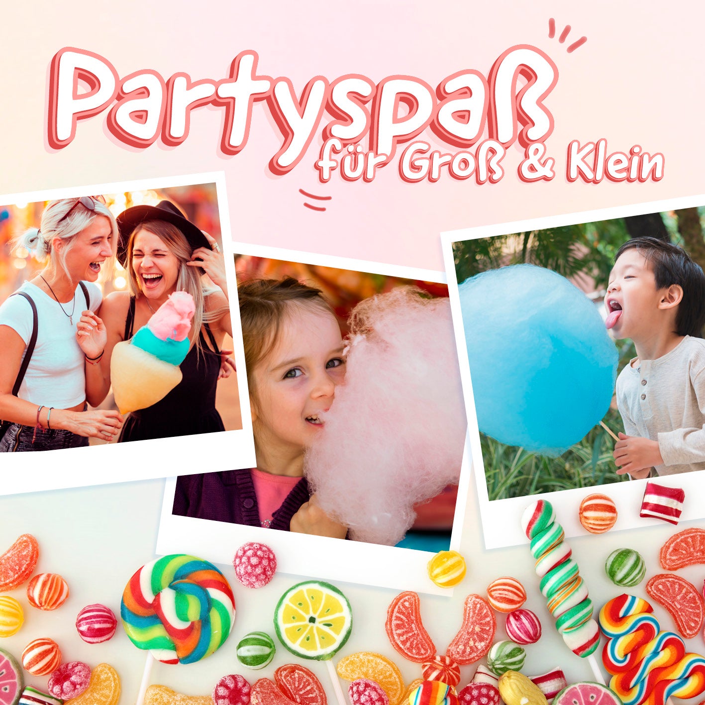 Zuckerwatte-Maschine - mint/weiß im Retro-Design, ideal für bunte Zuckerwatte bei Partys und Kindergeburtstagen.