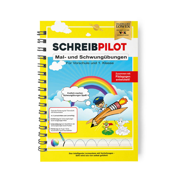 Heft Schwungübungen mit Bleistift und Radiergummi - DIN-A4 für effektives Lernen von Schwungübungen zuhause mit Pädagogen entwickelt.