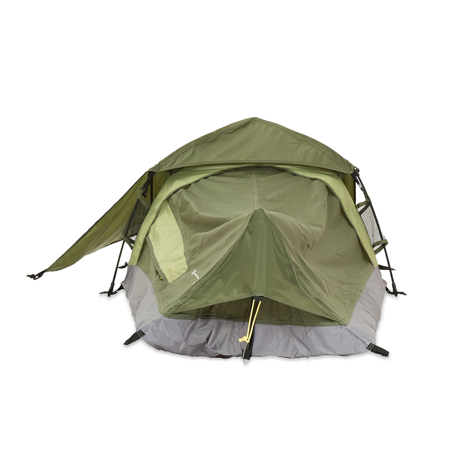 1-Personen-Zelt - Rechteck - 220x80x50 cm - Grün, ultraleicht, wetterfest, mit Lüftungsöffnung und schnellem Quick Up Aufbau, ideal für Wanderungen.