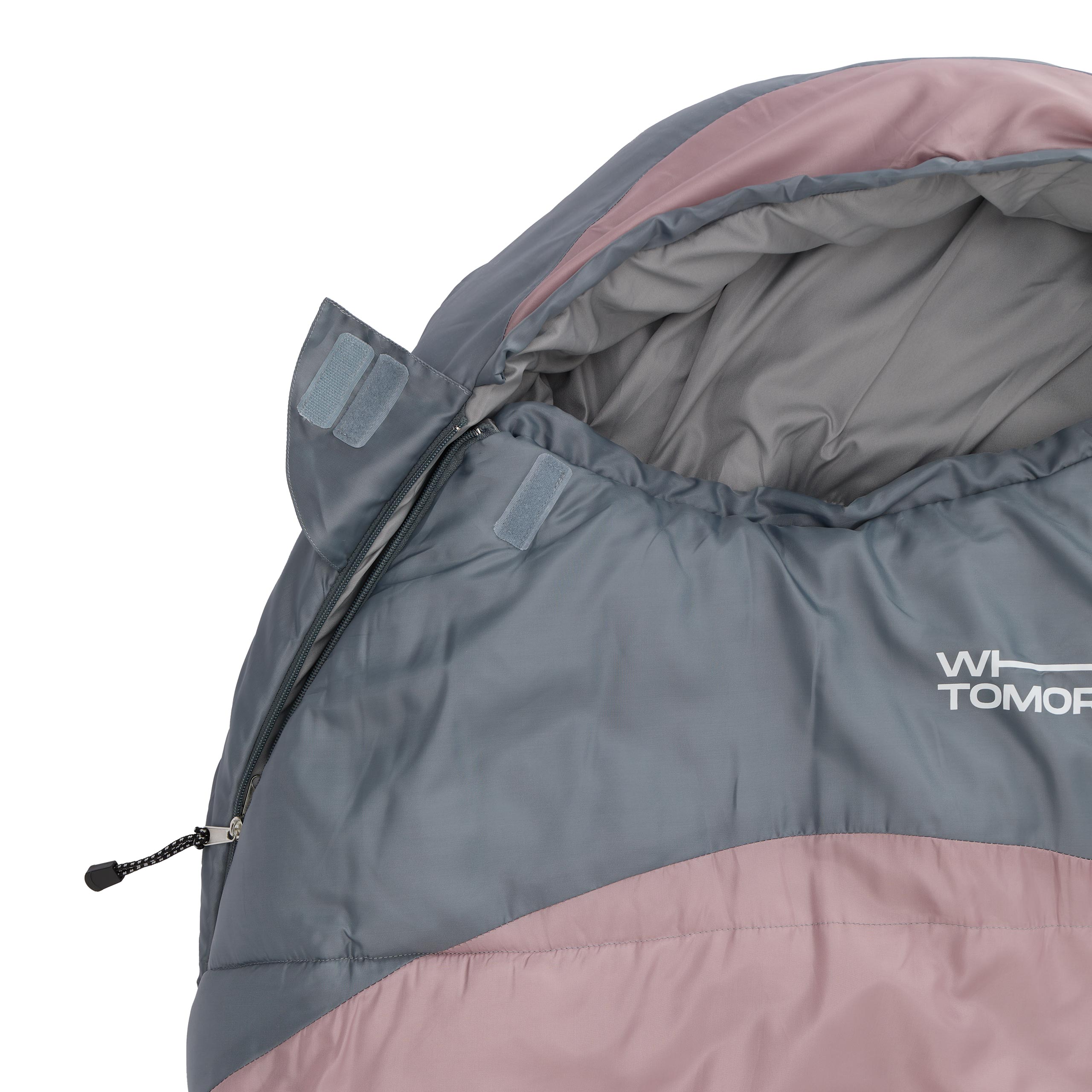 Camping Schlafsack Classic - Mumienschlafsack mit Tasche in Rosé, wasserabweisend, atmungsaktiv, mit Kordelzügen und Konturkapuze, 230x80x55 cm.