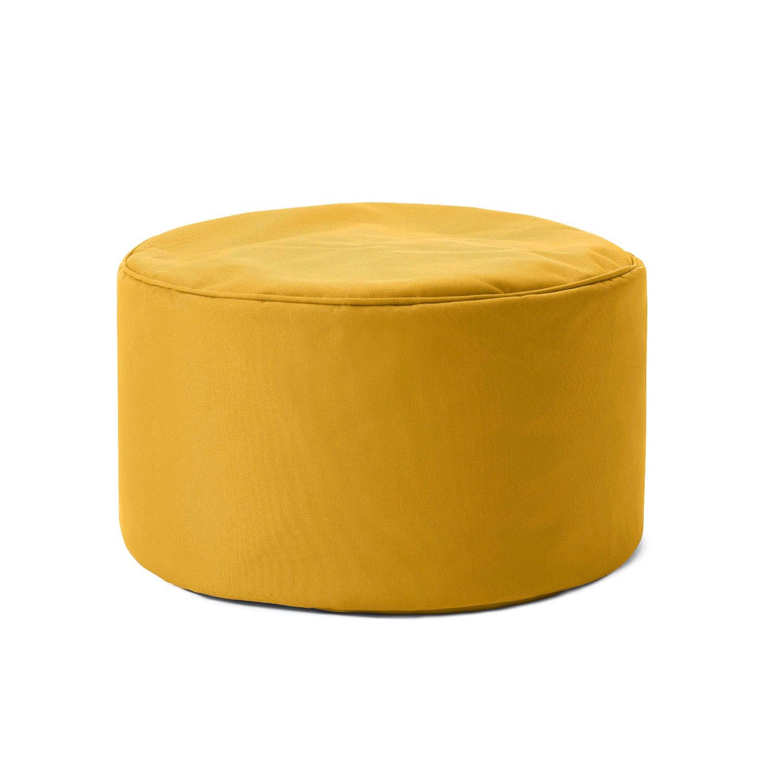 Sitzsack-Hocker/Pouf (50 L) - indoor & outdoor - Senfgelb, leichter, langlebiger Sitzhocker mit pflegeleichtem Material und verdecktem Reißverschluss.