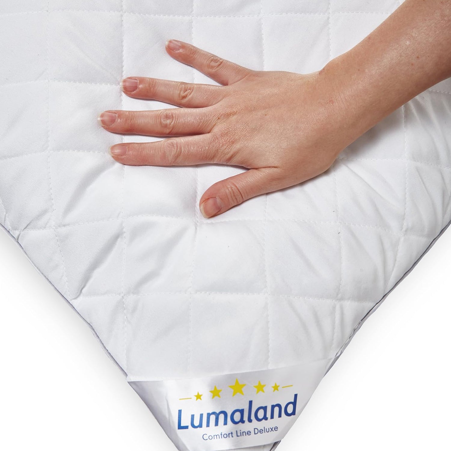 Kopfkissen - 40 x 80 cm - Füllgewicht 800 g von Lumaland mit weicher, atmungsaktiver Mikrofaser und verstepptem Bezug.