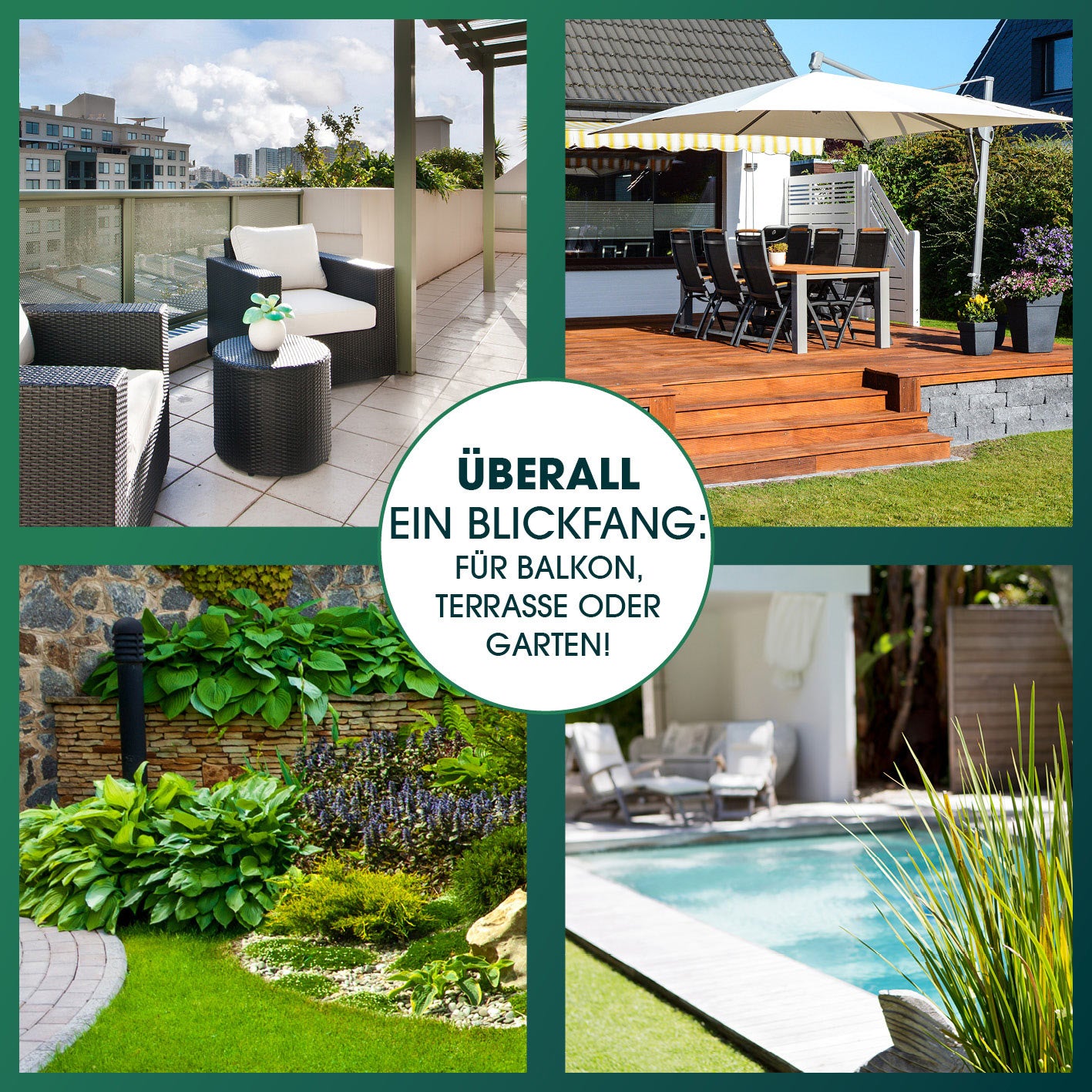 Solar-Leuchten Set Stein flach - 3er-Set als dekorative Solar-Gartenleuchten in Stein-Optik für Balkon, Terrasse oder Garten.