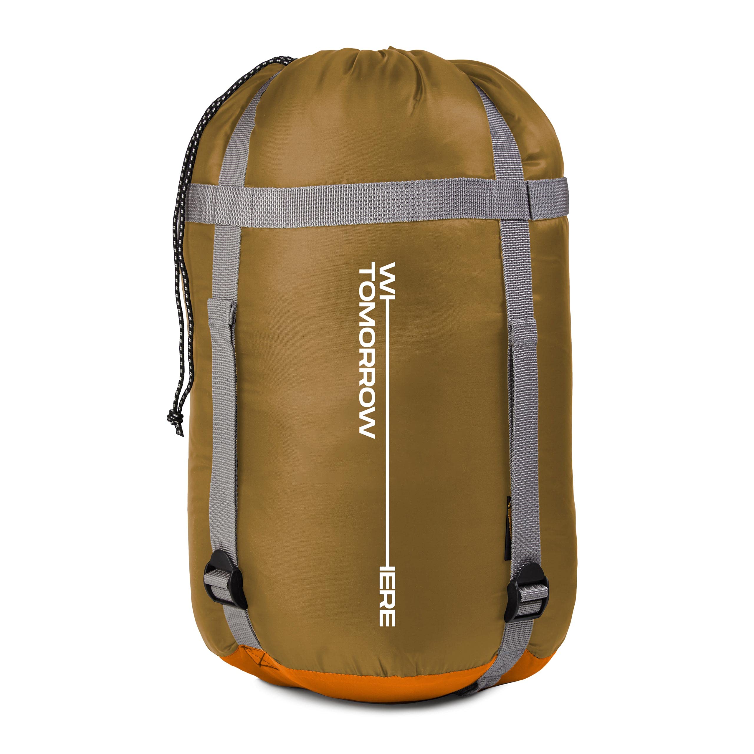 Camping Schlafsack Classic - Mumienschlafsack in Orange mit Packsack, wasserabweisend und ideal für Outdoor-Aktivitäten.