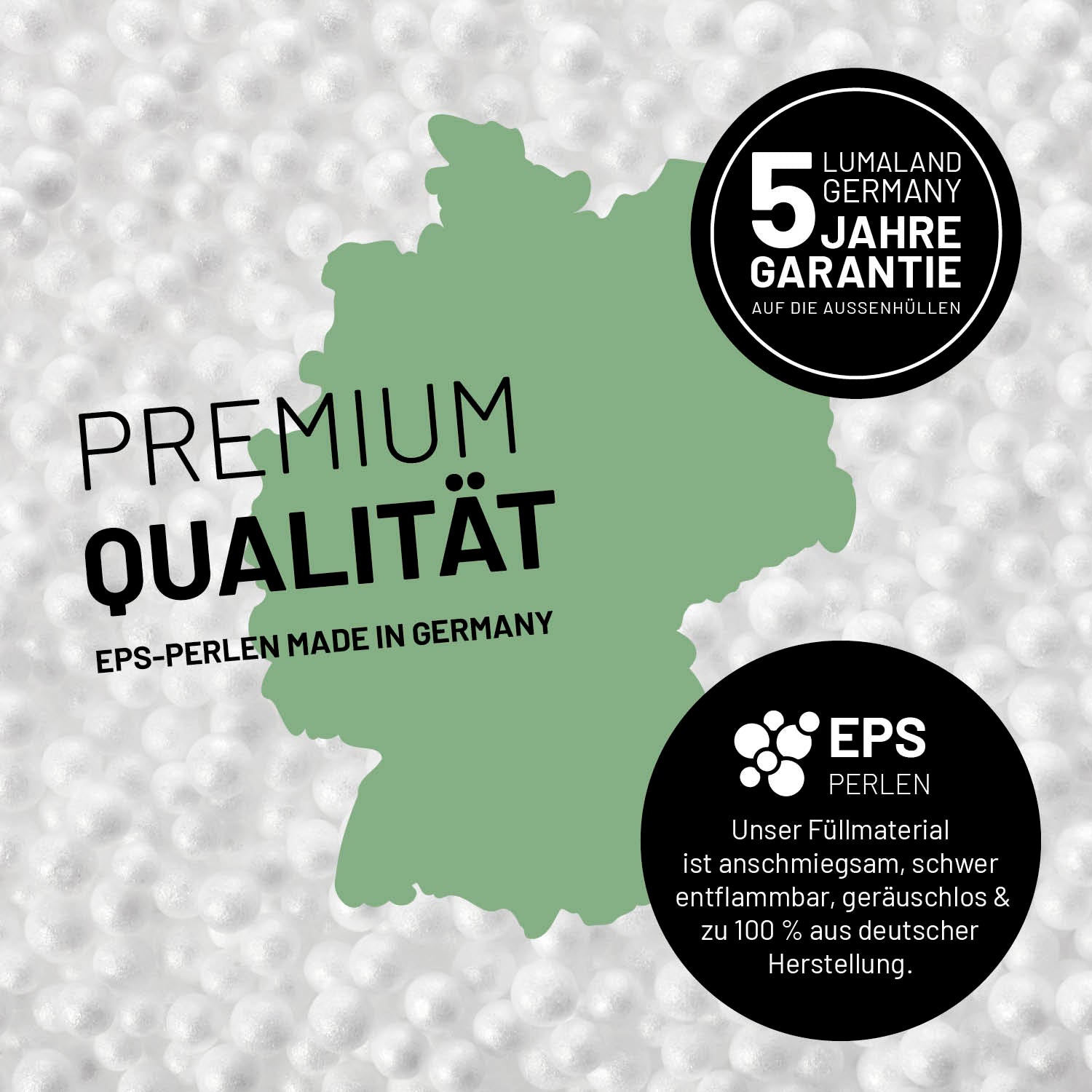 Sitzsack Classic XXL (380 L) - indoor & outdoor - Pastell Grün mit hochwertigen EPS-Perlen, 5 Jahre Garantie, made in Germany.