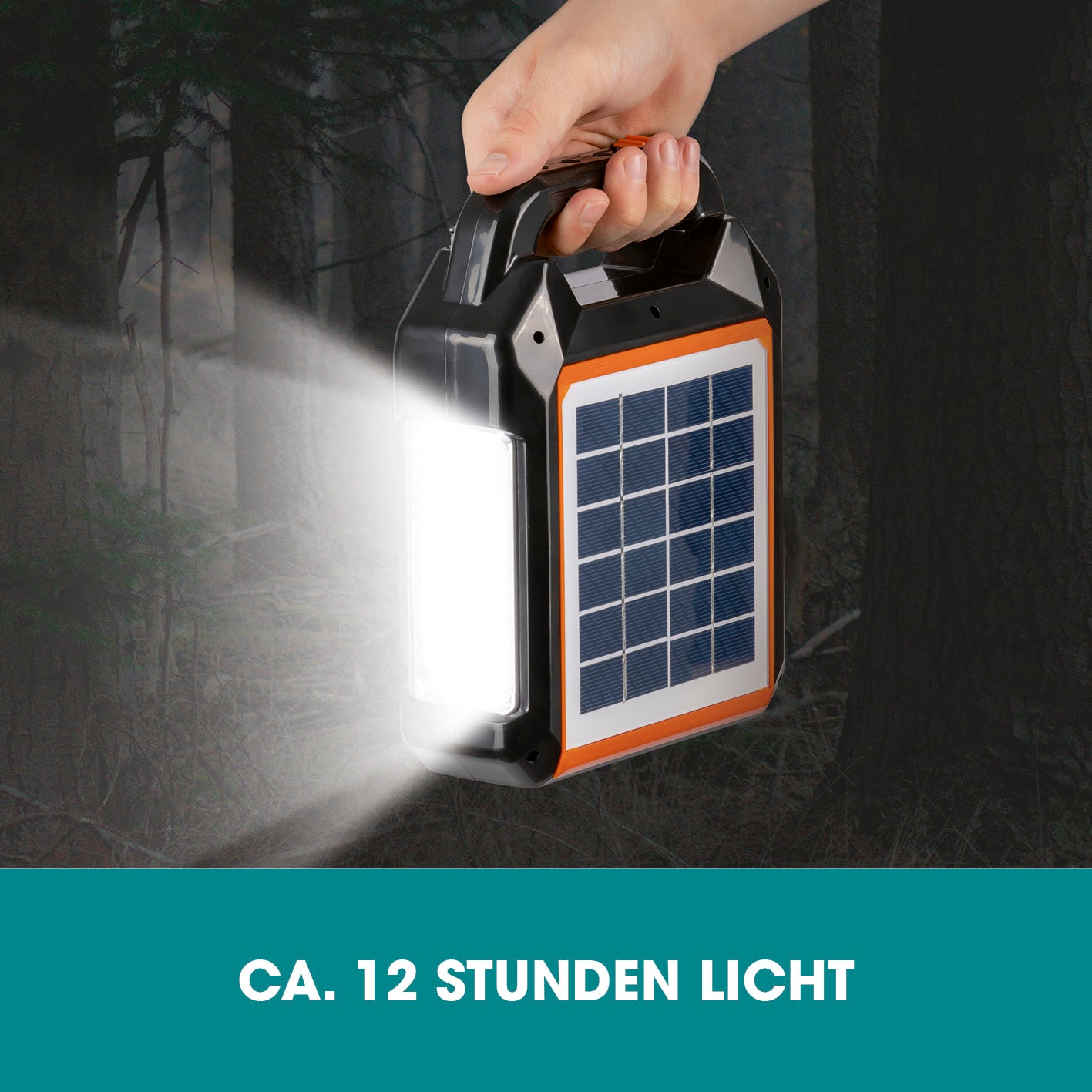 Solar-Generator Kit 10000mAh mit Solarpanel, Taschenlampe und LED-Lichtern für bis zu 12 Stunden Licht im Dunkeln.