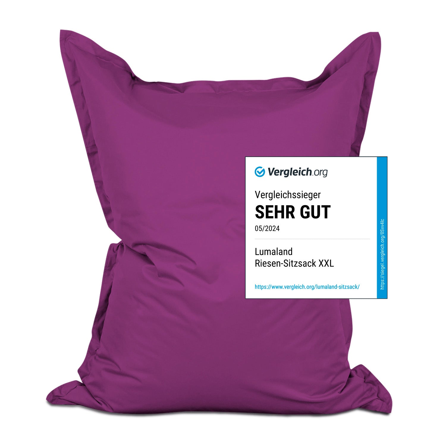 Sitzsack Classic XXL (380 L) in Lila, modern, indoor & outdoor, 380 L Volumen, pflegeleicht, extrastarke Nähte, EPS-Perlenfüllung.