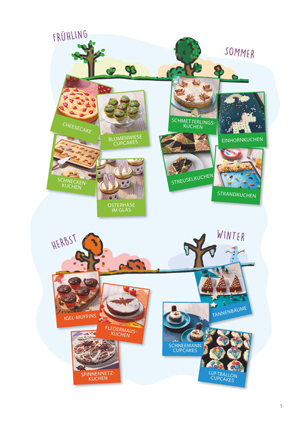 Rezeptbuch Ergänzungsexemplar ohne Messbecher Band 8 Kreative Motivkuchen zeigt saisonale Kuchenideen für Kinder.