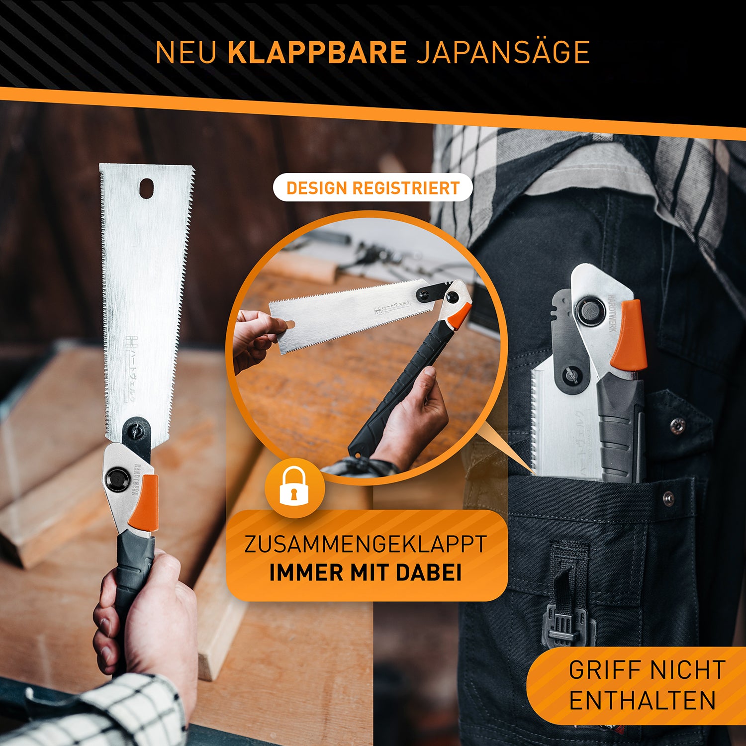 Ersatzsägeblatt für Japansäge Hanzo - 240 mm, doppelseitig gezahnt, kompatibel mit Hanzo Ryoba, SK4-Karbonstahl, 0,65 mm dick