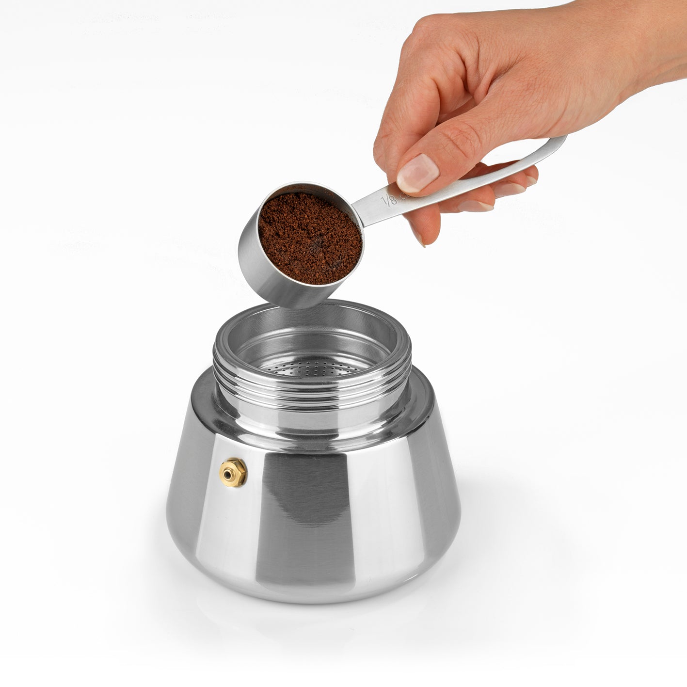 ESPRESSOMAKER - Espressokocher - 6 Tassen mit Edelstahl für 300 ml Espresso, ideal für alle Herdarten und leichte Reinigung.