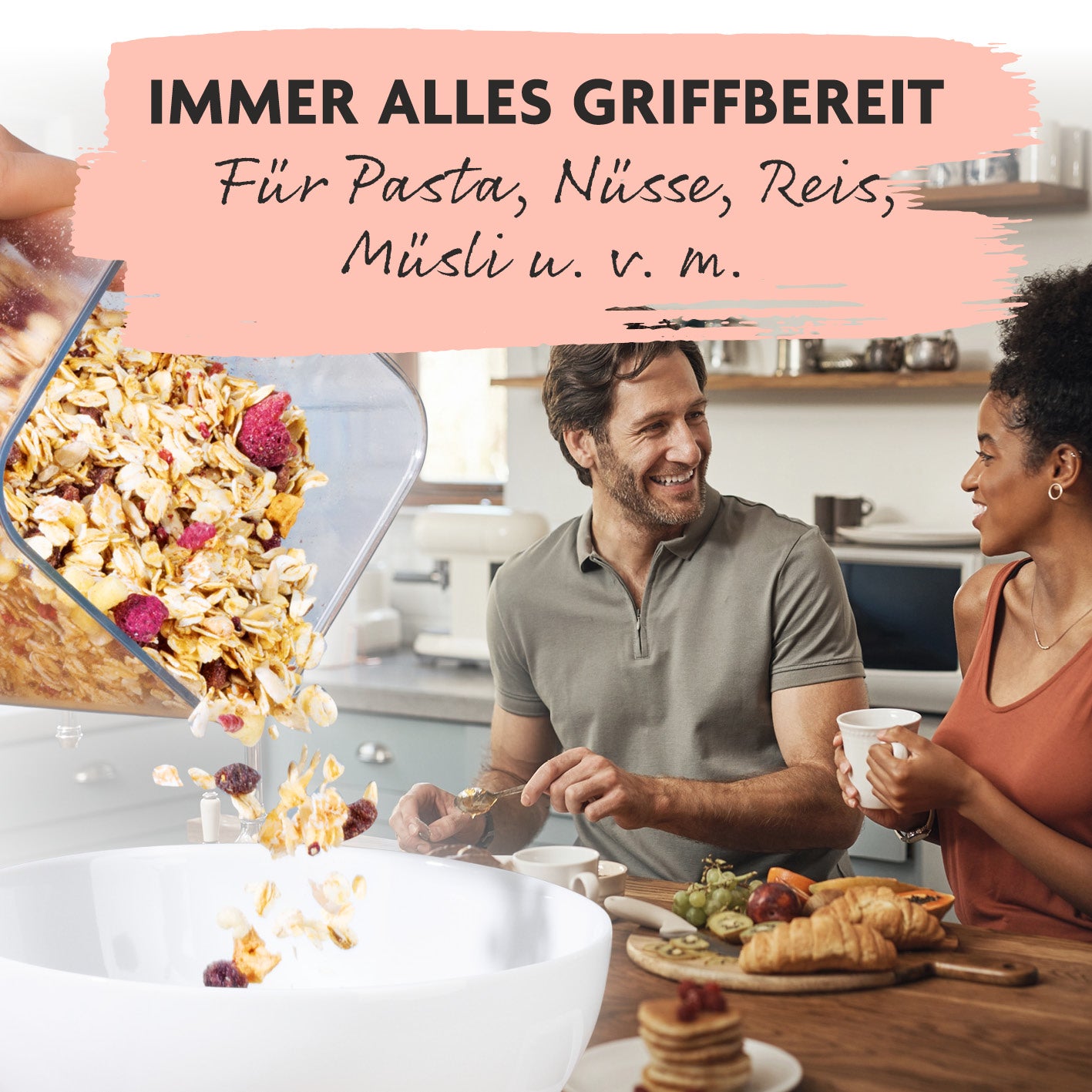 Vorratsbehälter 10-tlg. - weiß mit luftdichtem Deckel für frische Lebensmittel und transparente Aufbewahrung in der Küche.