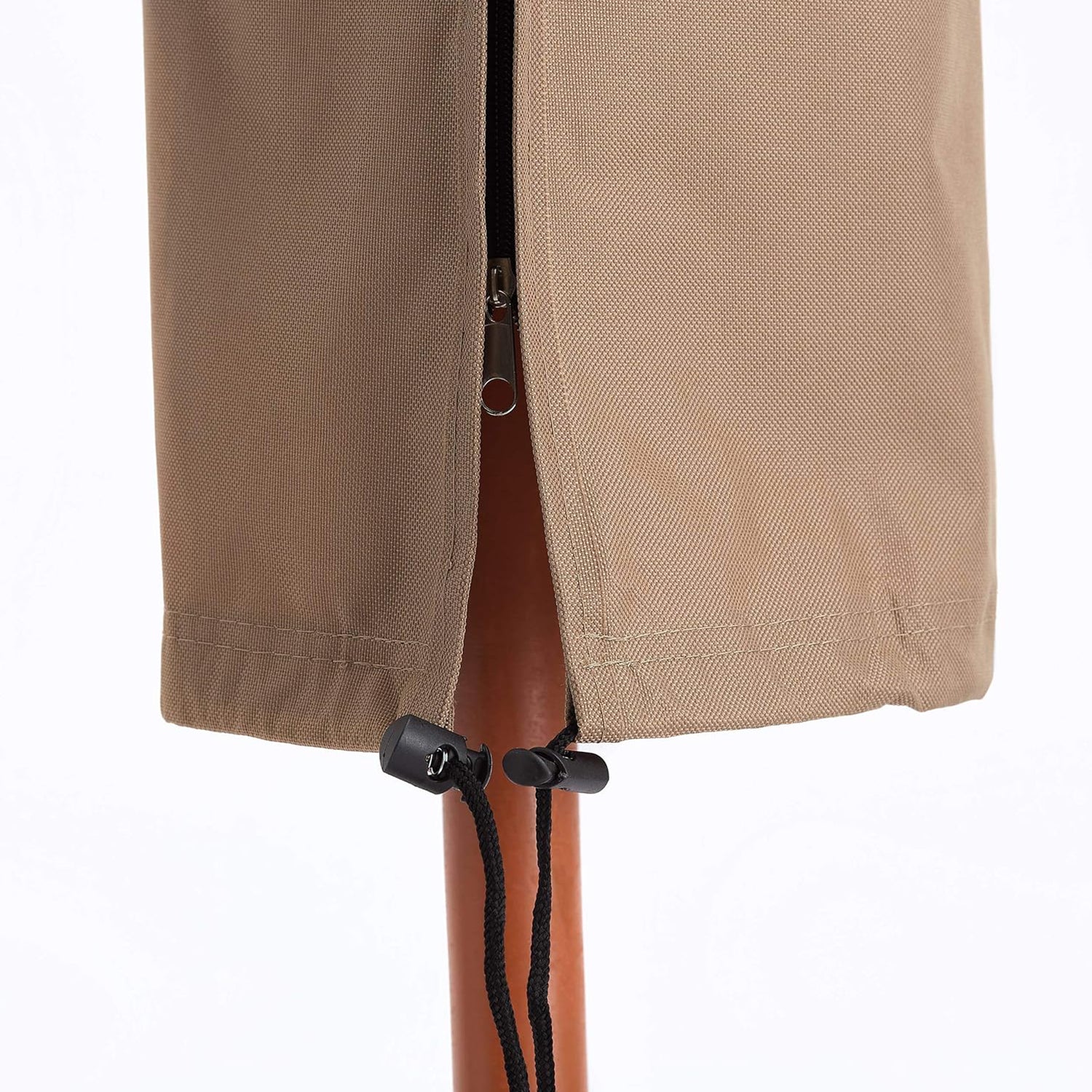 Abdeckung Schutzhülle für Sonnenschirm - 195 x 25/35 cm in Beige mit Reißverschluss und Kordelzug für optimalen Wetterschutz.