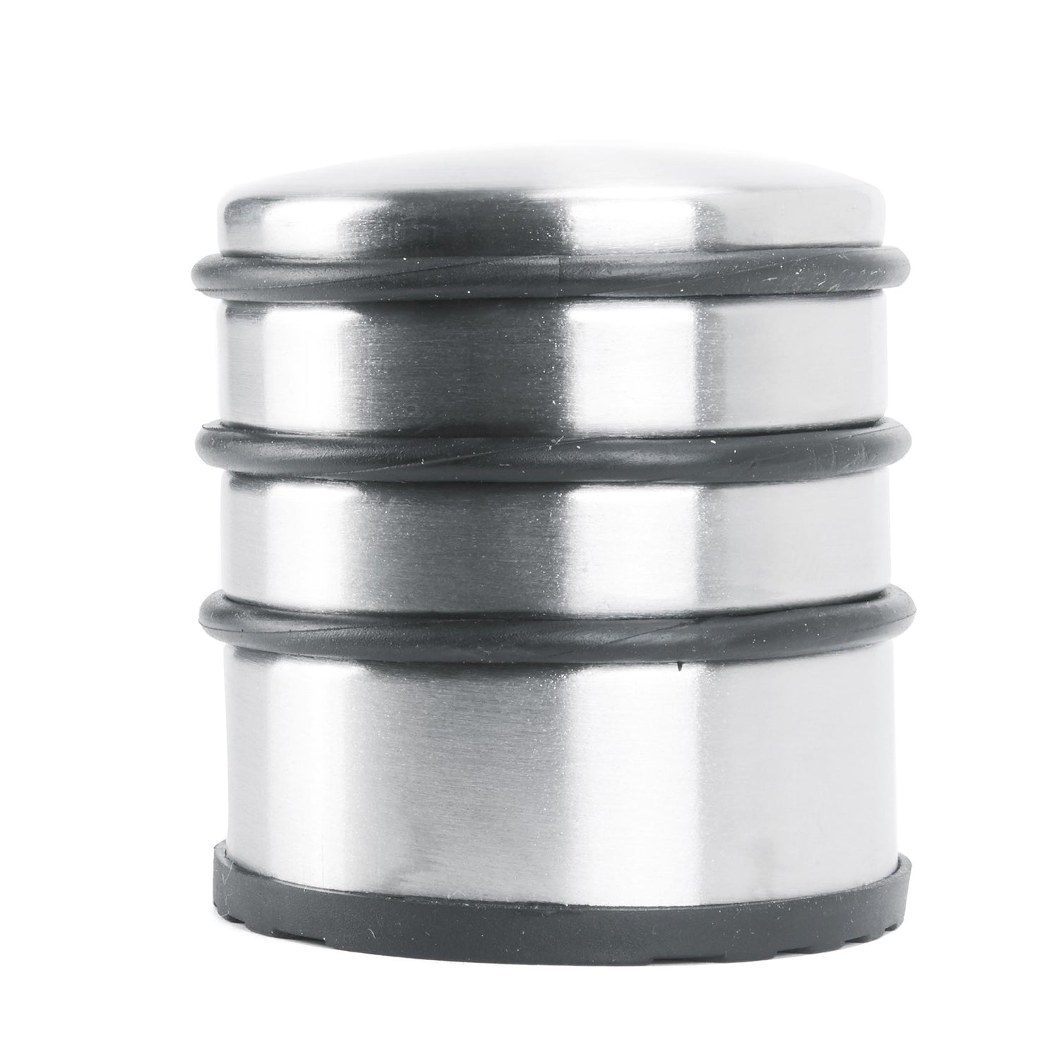 Edelstahl Türstopper Chrom-Design hoch 4 Stück mit drei Gummiringen und rutschfester Gummifläche für jeden Boden.