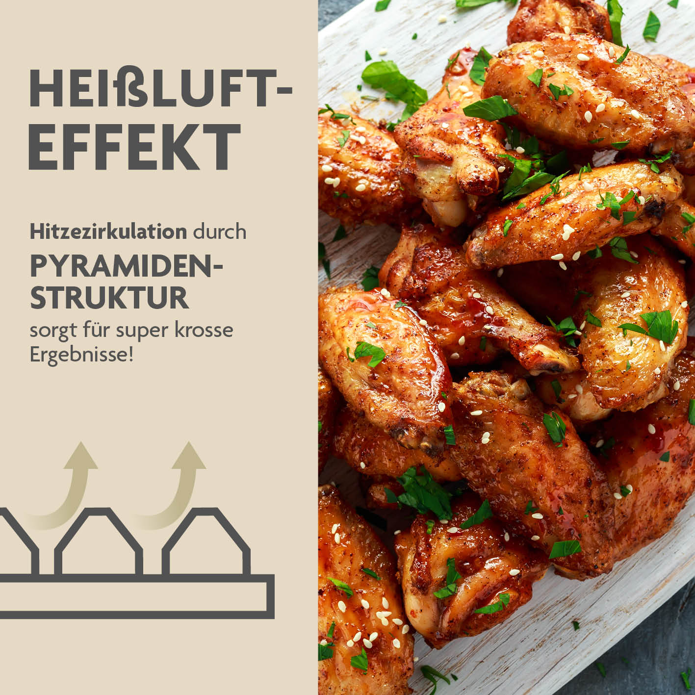 Starter Set Deluxe Silikon-Backmatte mit 6 Spießen, 8 Steinen und Schwamm für krosse Ergebnisse dank Heißlufteffekt.