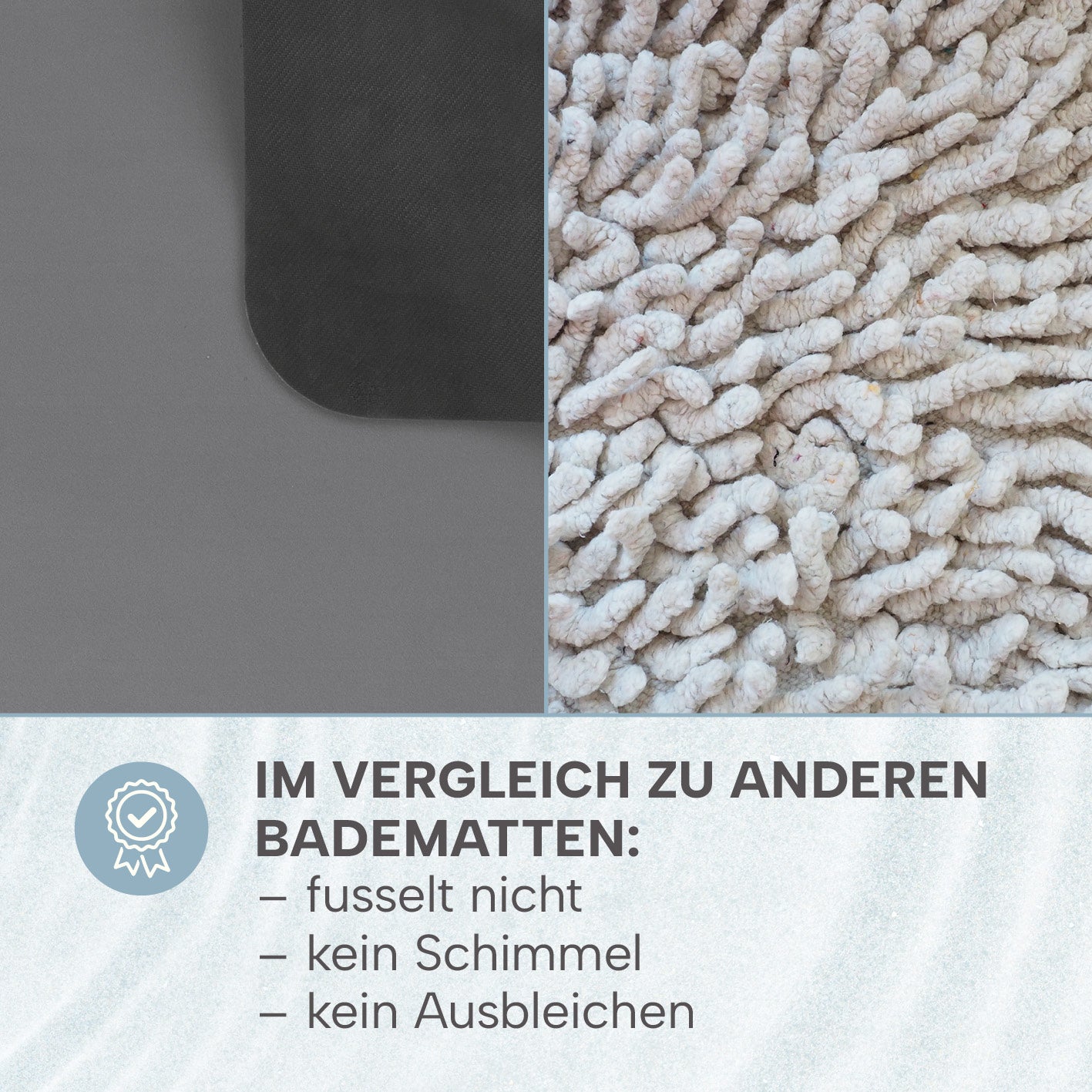 Badematte Spa - 60 x 90 cm - Dunkelgrau mit extra saugfähigem, schnelltrocknendem Material und rutschfester Unterseite.