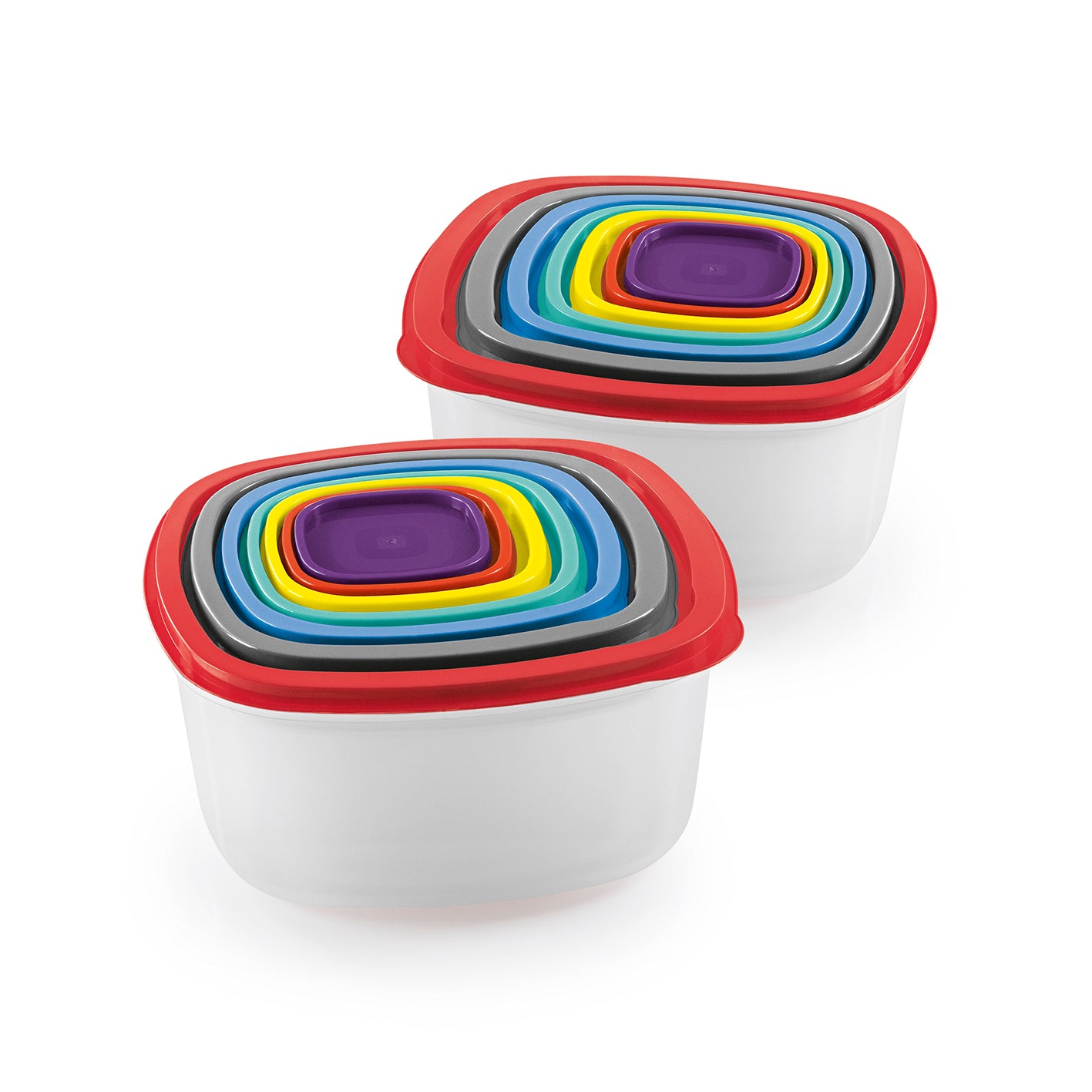GOURMETmaxx Frischhaltedosen 28-tlg. mehrfarbig inkl. Deckel, stapelbar, luftdicht, 7 Größen für optimale Frische und Organisation.