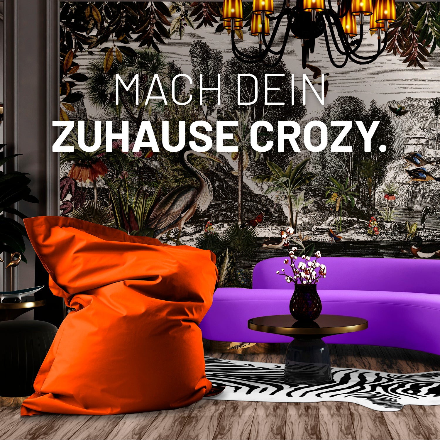 Sitzsack Classic XXL (380 L) in Orange, modern und vielseitig für drinnen und draußen, mit robustem Material und verdecktem Reißverschluss.