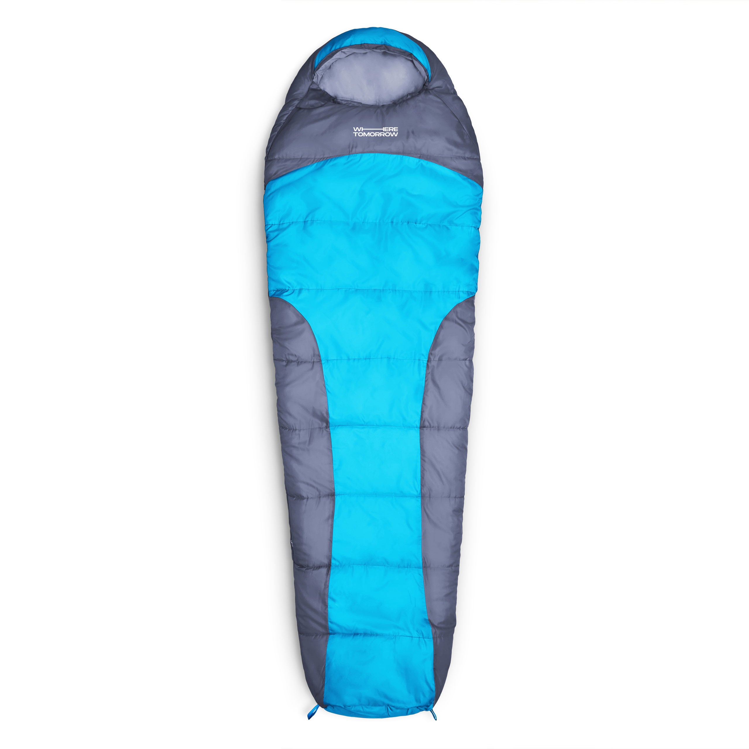 Camping Schlafsack Classic - Mumienschlafsack mit Tasche, wasserabweisend, atmungsaktiv, 230 x 80 x 55 cm, türkis, ideal fürs Camping