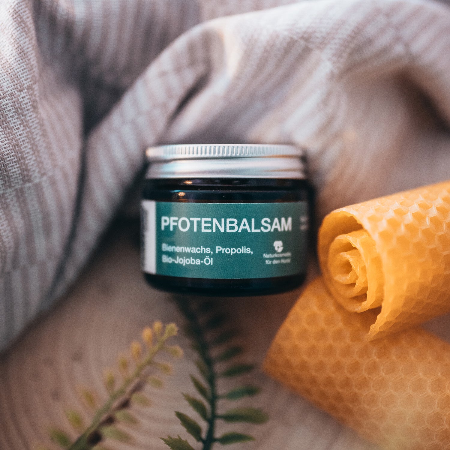 Pfotenbalsam - 50 ml - 100% natürlicher Pfotenschutz mit Bienenwachs, Propolis und Bio-Jojobaöl für Hunde.