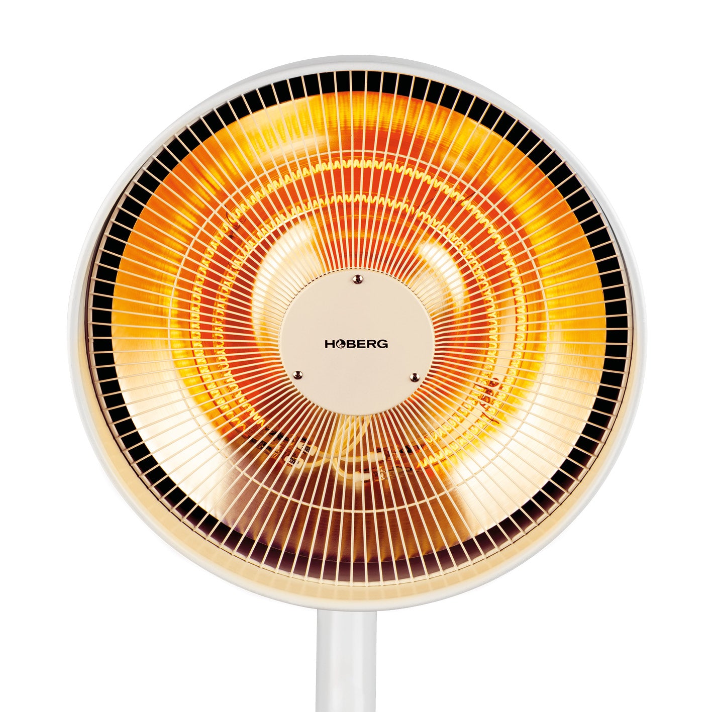 Infrarot-Heizstrahler mit Standfuß im Lampen-Design, Carbon-Infrarot-Technologie, 3 Heizstufen, Fernbedienung, für drinnen und draußen.