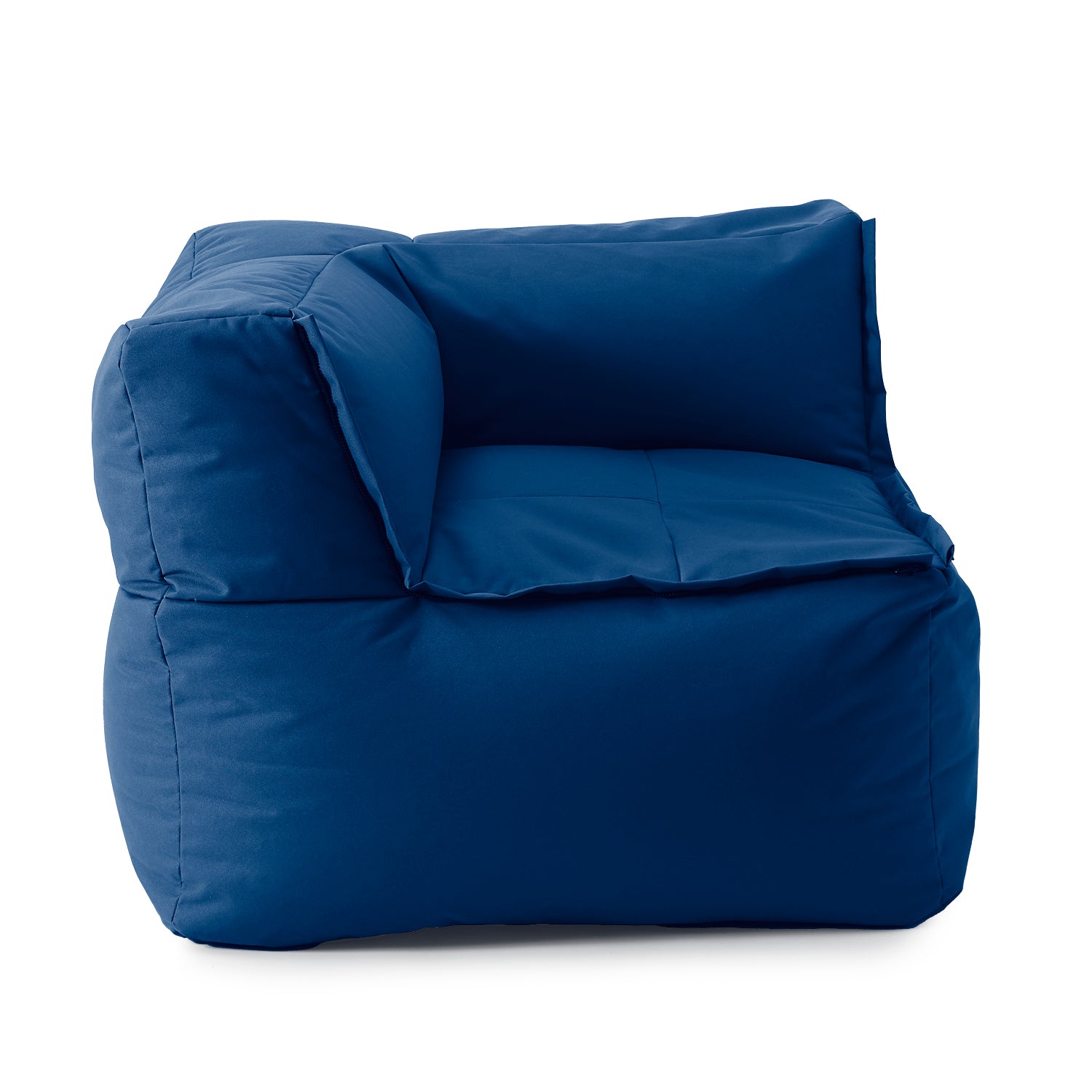 Sitzsack-Sofa Ecke (340 L) in Navyblau, modulares System, indoor & outdoor, mit extrastarkem Bezug und komfortabler EPS-Füllung.