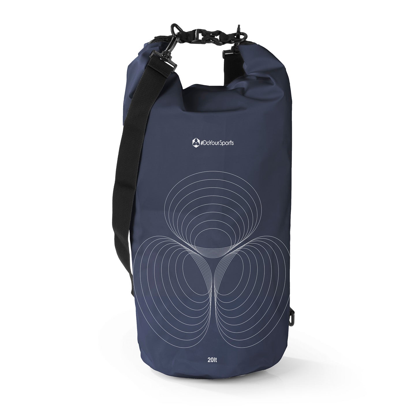 Dry Bag 20L - Dunkelblau, wasserdichter Outdoor-Rucksack mit Rolltop-Verschluss und verstellbarem Schultergurt für Abenteuer.