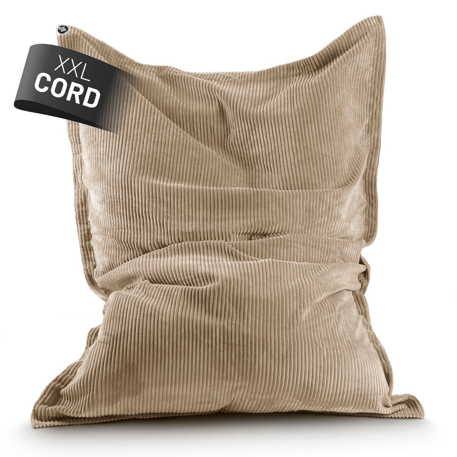 Sitzsack Classic XXL aus der LUMALAND Cord-Reihe - 380 L - 140 x 180 cm - Beige mit kuscheligem, robustem Cordbezug und verstärkten Nähten.