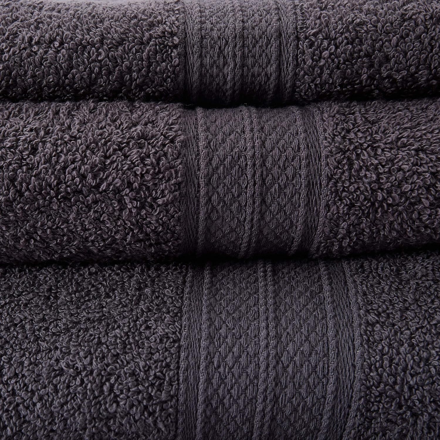 Premium Handtücher 6er-Set - 4 Handtücher 50 x 100 cm + 2 Badetücher 70 x 140 cm - Grau, weiche Frottee Baumwolle, saugfähig und langlebig.
