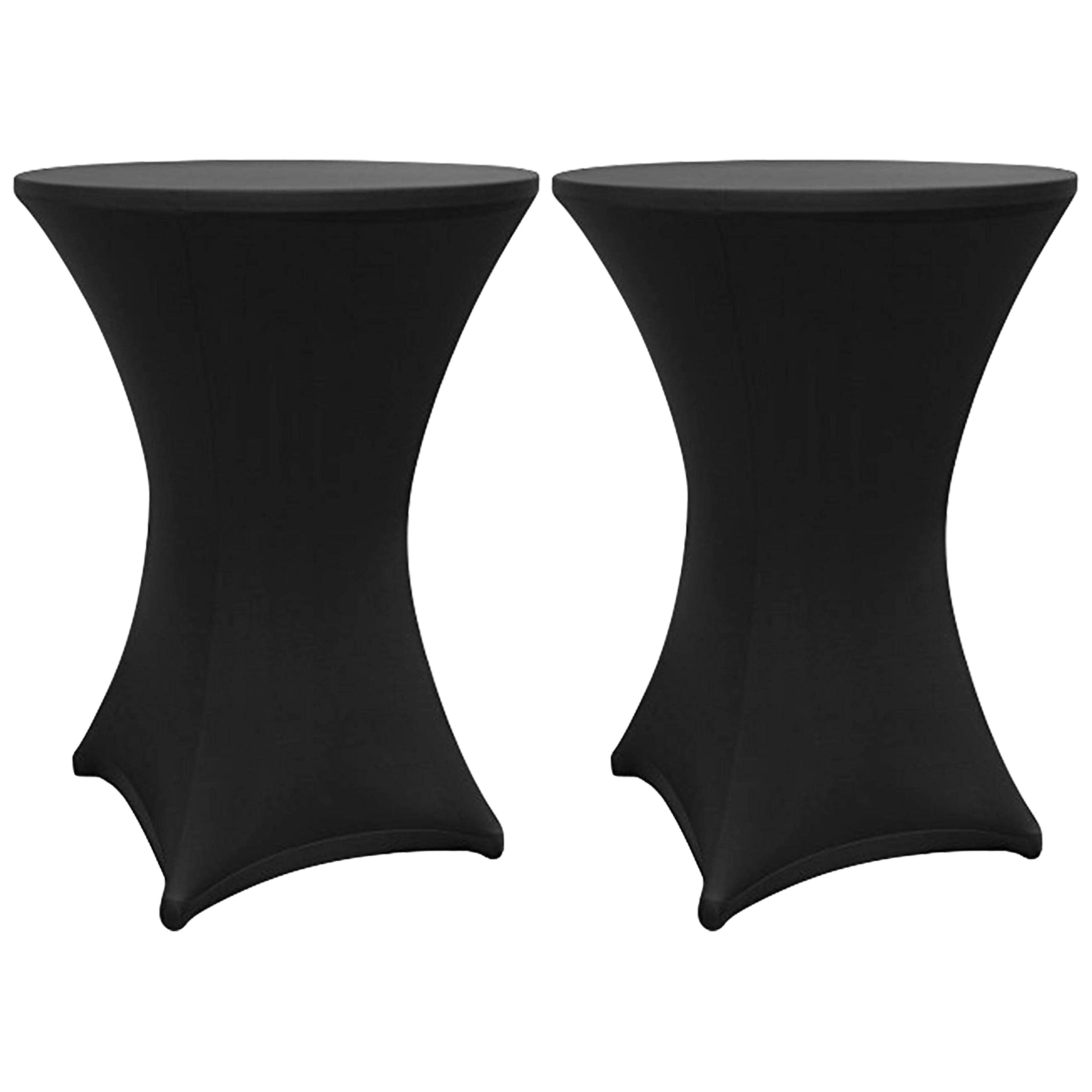 Stehtischhusse Tisch Bezug Ø 80-85 cm Schwarz 2er-Set, elastisch, schmutzabweisend, abwischbar, perfekt für Stehtische und Bistrotische