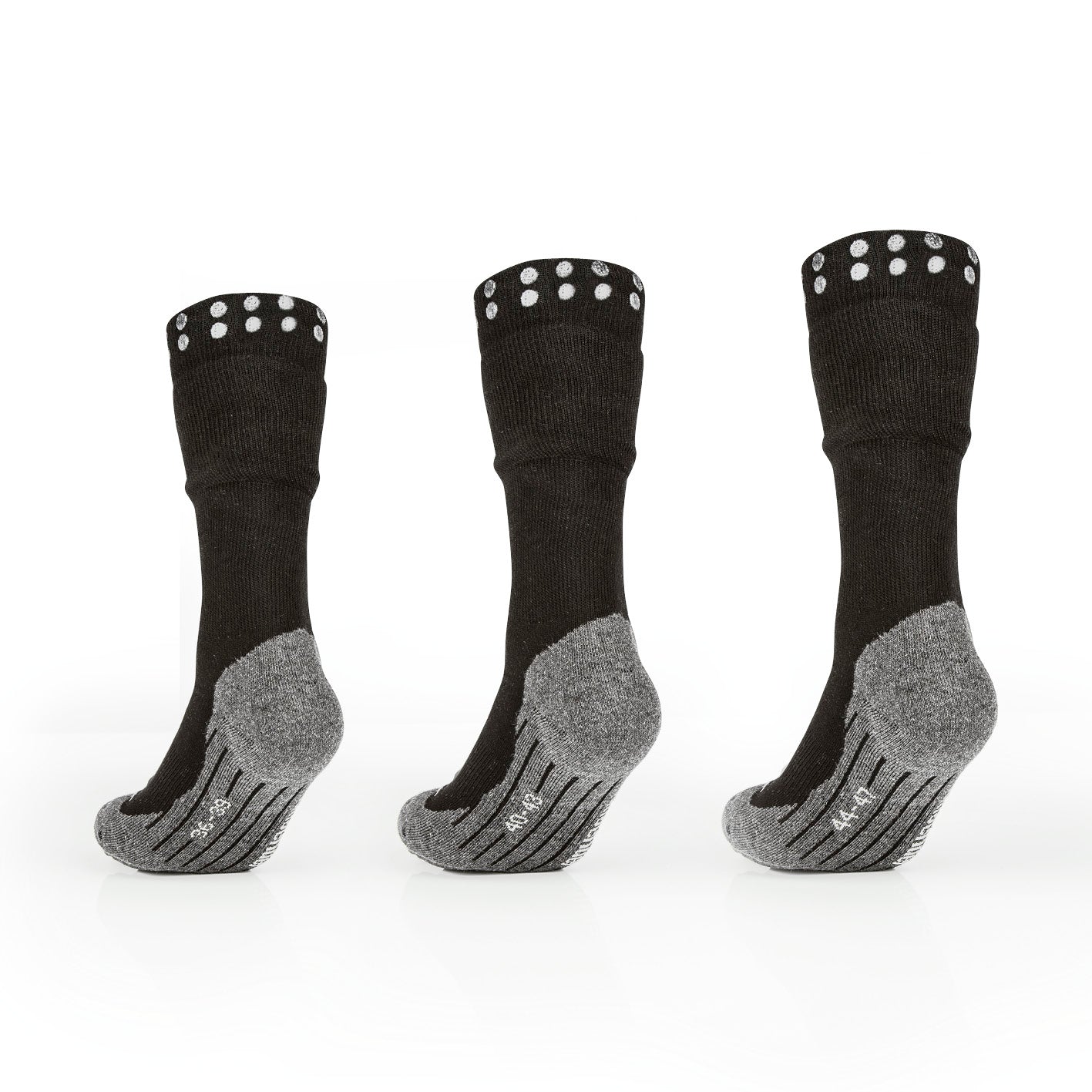 Funktions-Socke mit Doppelschaft - 2er-Set Größe 40-43, mit Silikonstoppern und Polsterung für sicheren Halt und Komfort.