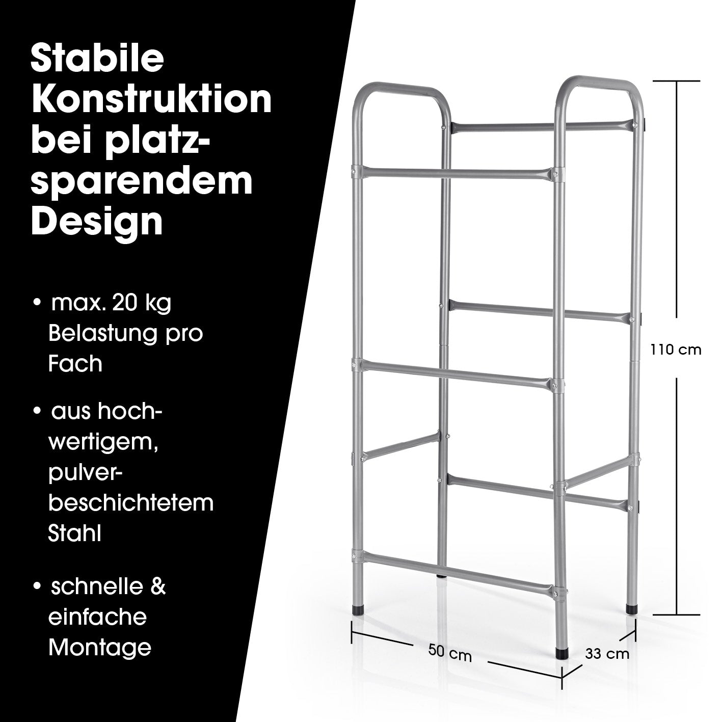 Getränkekistenregal aus Metall für 3 Kästen 2er-Set, stabile Konstruktion, pulverbeschichtet, platzsparend, einfache Montage, Belastung bis 20 kg pro Fach.