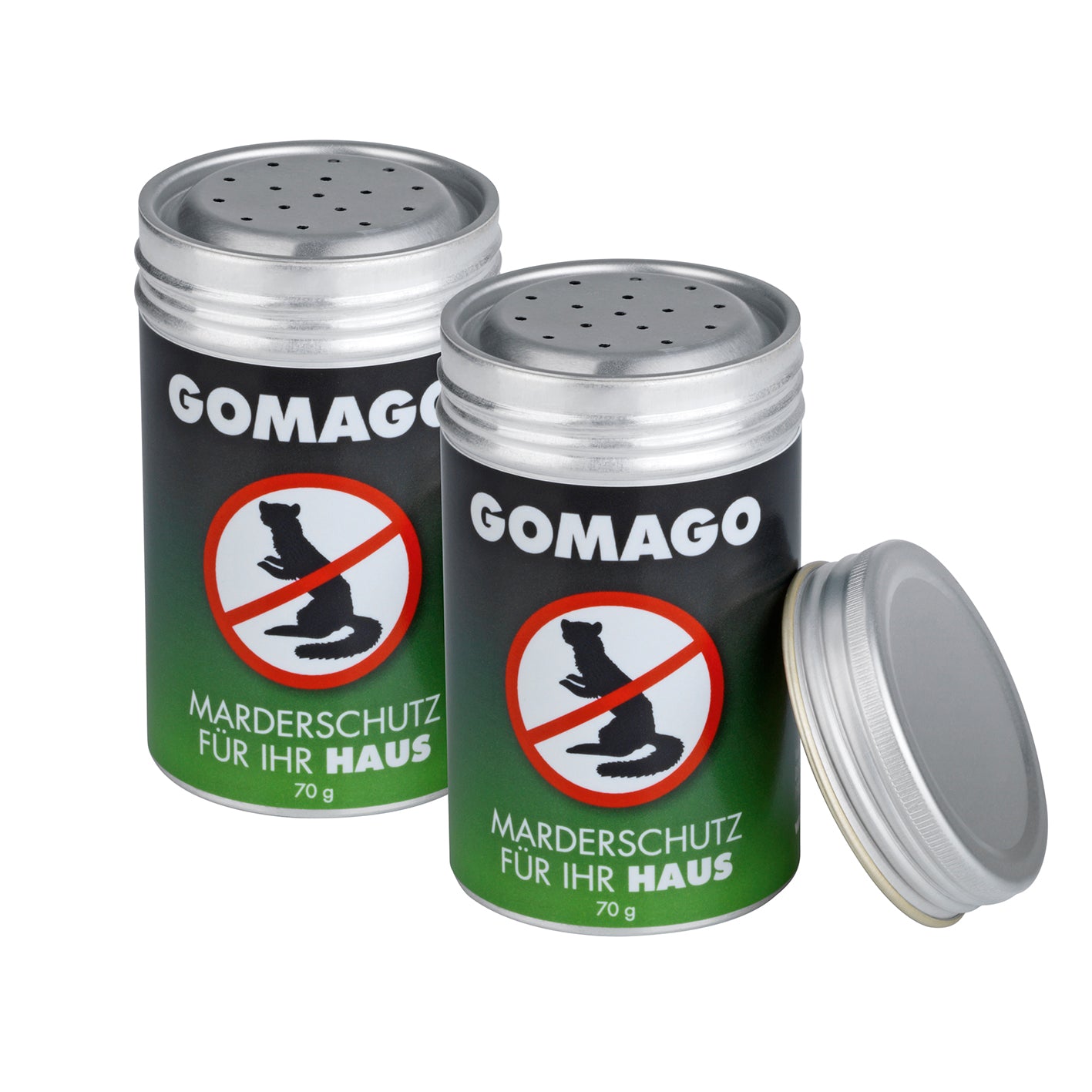 Mardervergrämung Haus - 2er-Set mit GOMAGO Duftstoff gegen Marder, 70g, schützt effektiv Flächen bis 25 m².