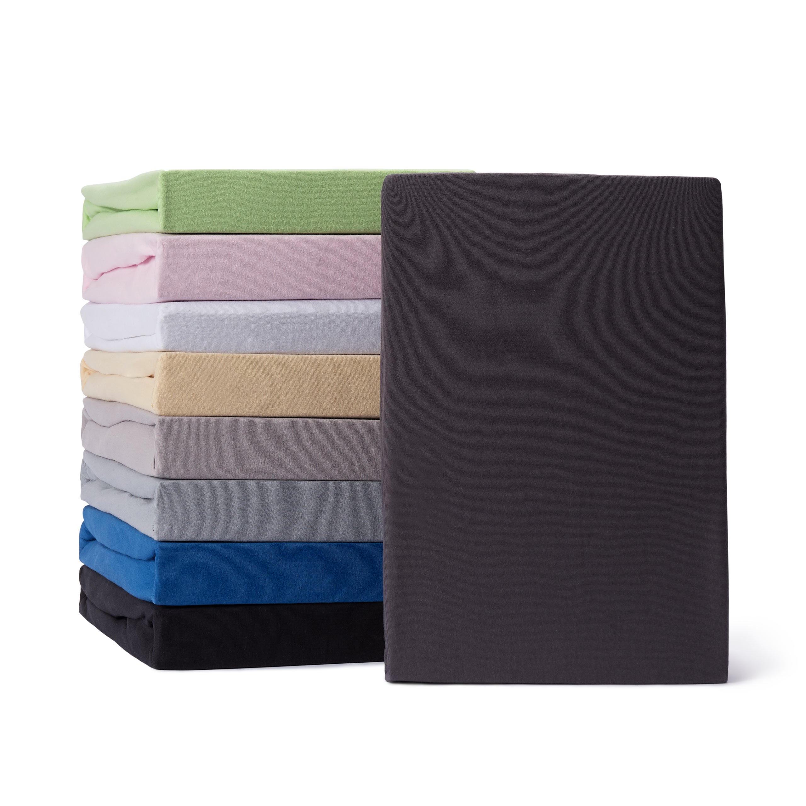 Comfort Jersey Spannbettlaken - 160 g/m² 100% Baumwolle - 140-160 x 200 cm - Anthrazit, elastisch und pflegeleicht.