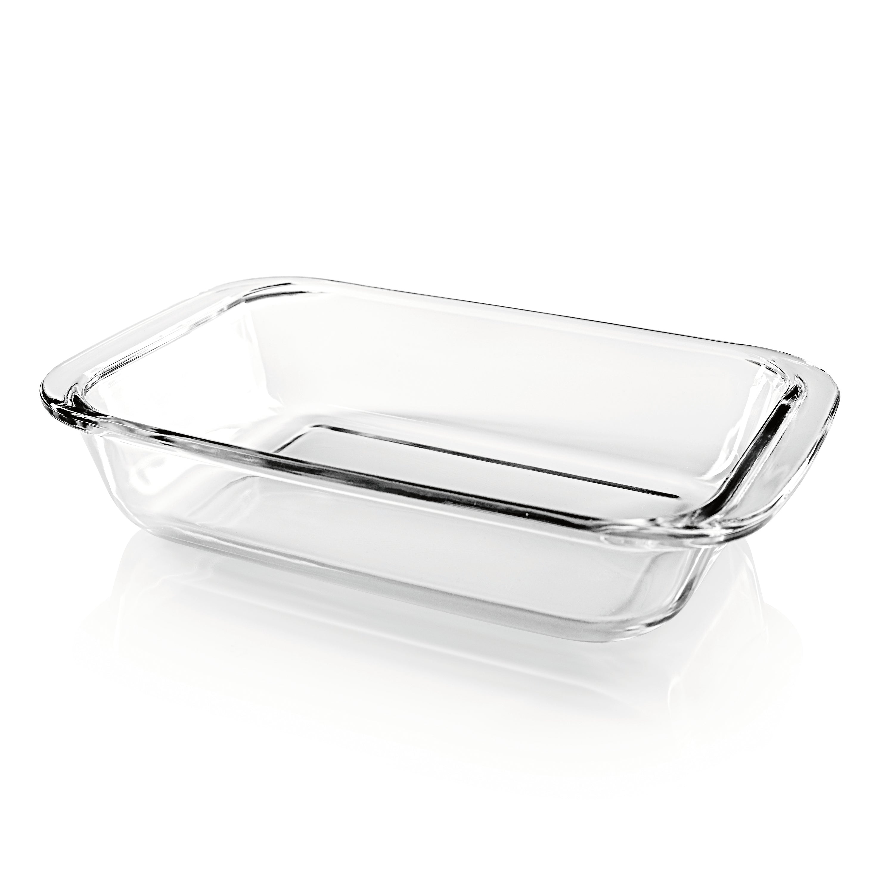 Glas-Auflaufform für Heißluftfritteuse & Backofen - 23 x 15 x 4,5 cm - 800 ml aus hitzebeständigem Borosilikatglas mit Griffen.