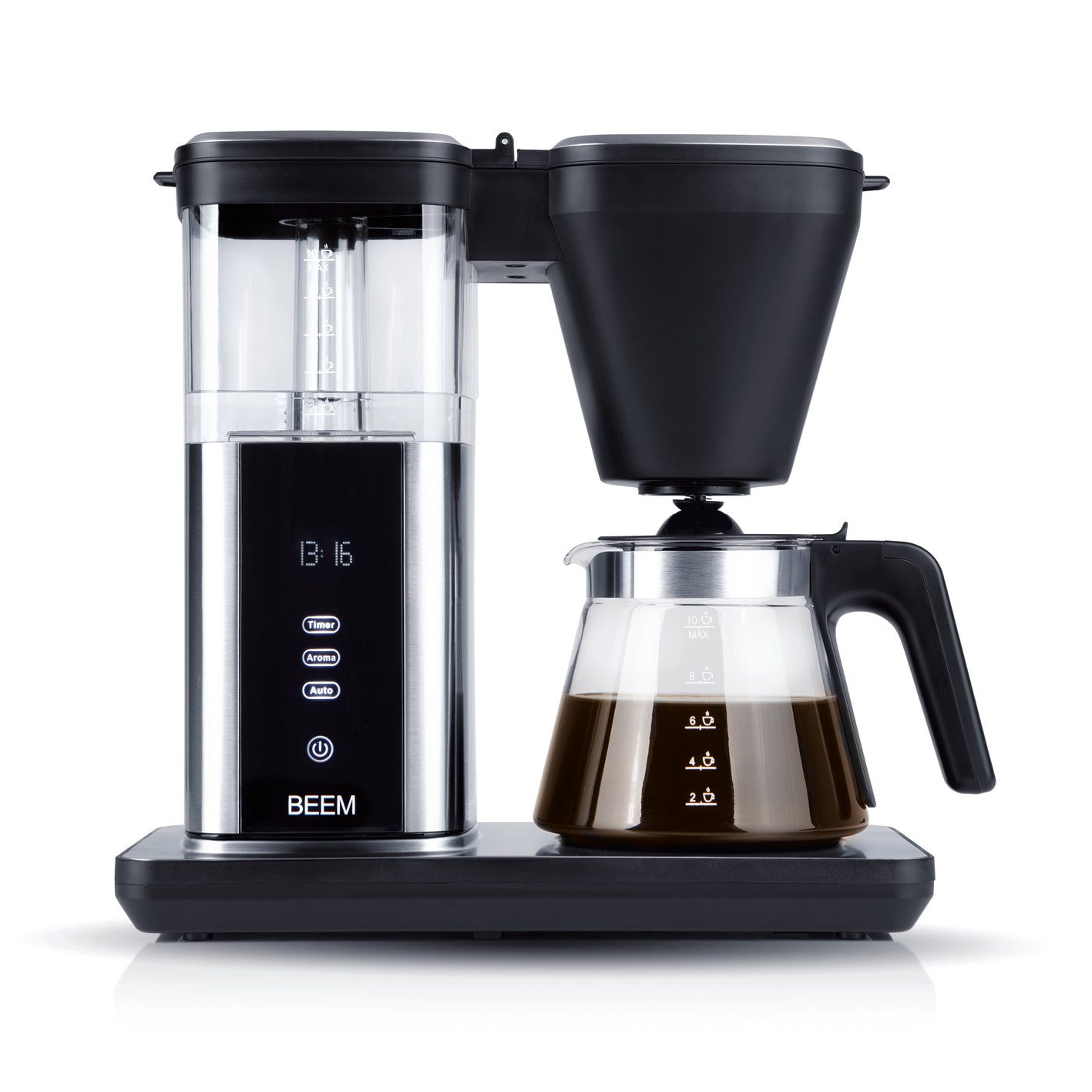 Filterkaffeemaschine - Glas mit digitalem Display, Aroma-Plus-Funktion und moderner 1,25 l Glaskanne für bis zu 10 Tassen Kaffee.