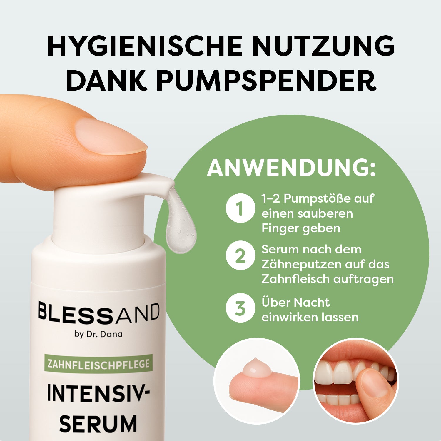 Mundpflege Nr. 7 - 10 ml mit Pumpspender zur hygienischen Anwendung bei Zahnfleischproblemen und pflegender Intensivserumformel.