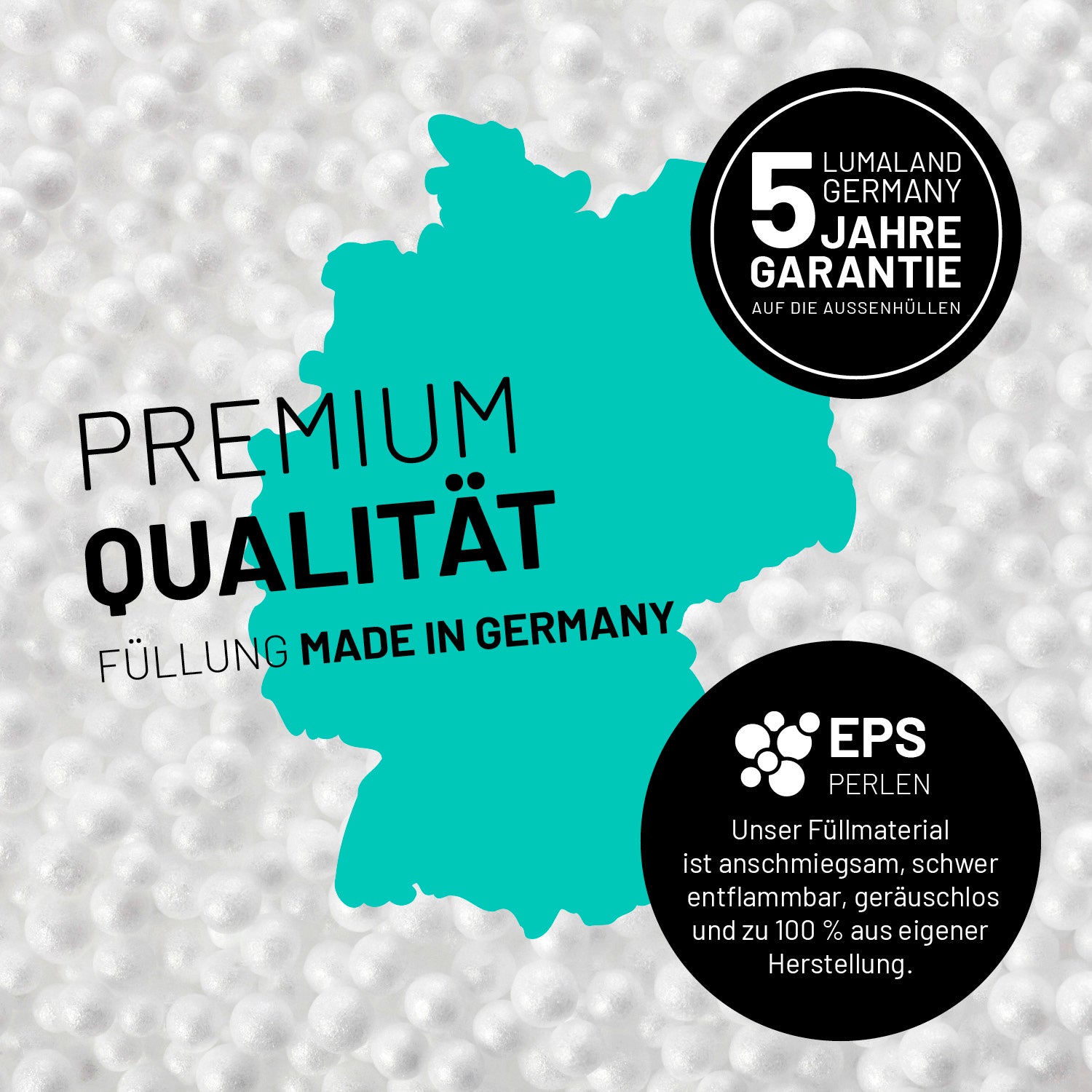 Sitzsack-Hocker (200 L) Apfelgrün mit Premium EPS-Perlenfüllung, Made in Germany, 5 Jahre Garantie, indoor & outdoor, modular system