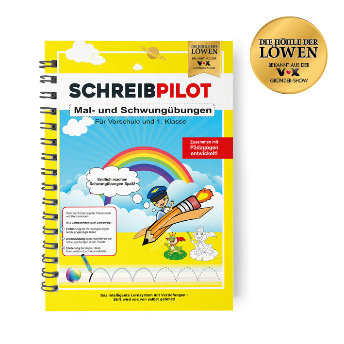 Heft Schwungübungen mit Bleistift und Radiergummi - DIN-A4, Lernsystem für Vorschule und 1. Klasse zum Üben von Schwungübungen.