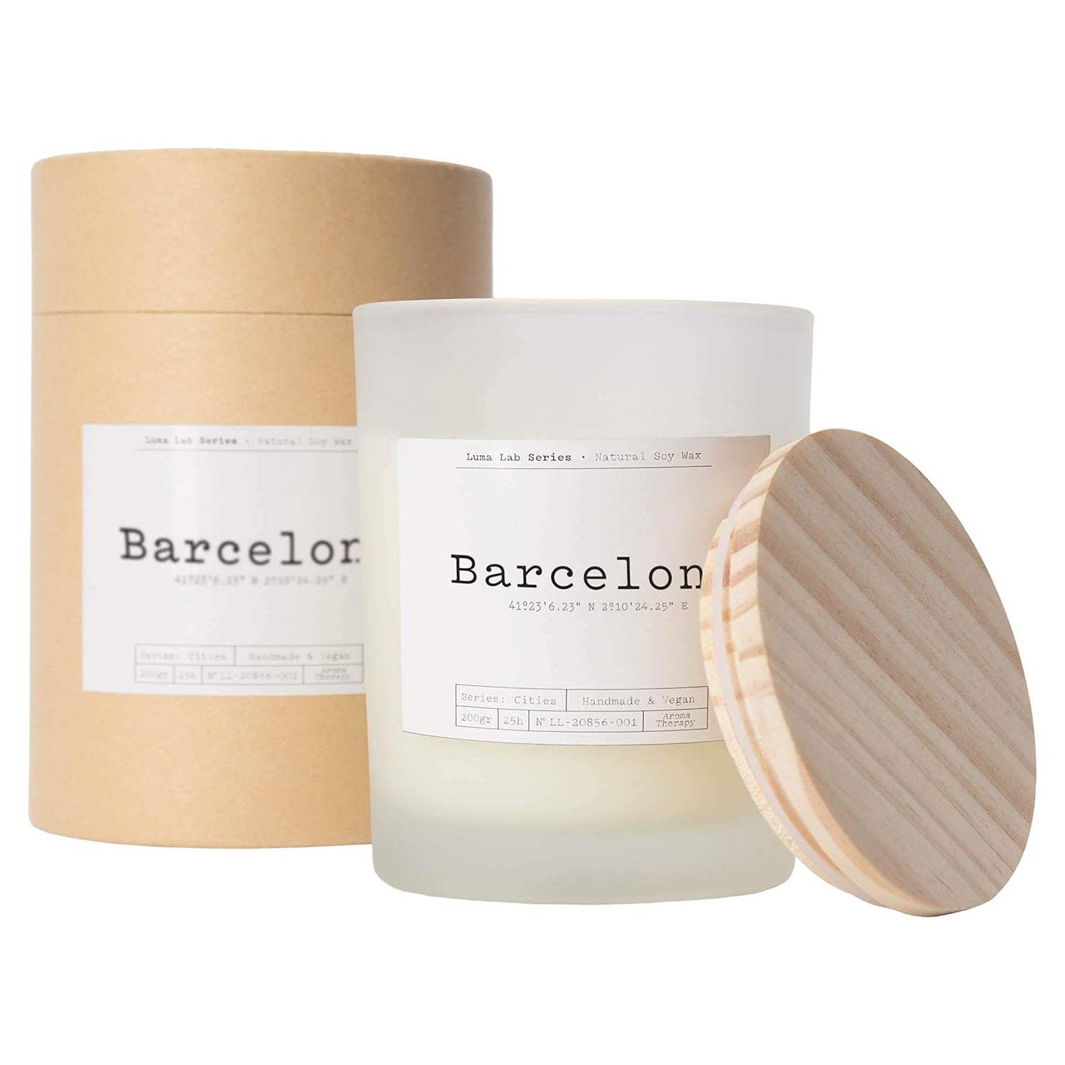 Duftkerze City Memories "Barcelona" im Glas mit floral-fruchtigem Duft, vegan, nachhaltig und mindestens 25 Stunden Brenndauer.