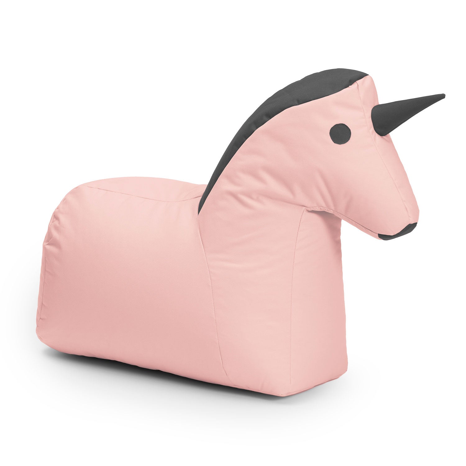Kindersitzsack Animal Line Einhorn (120 L) in Pastell Pink/Stahlgrau, wasserabweisend, weich und für indoor & outdoor geeignet.