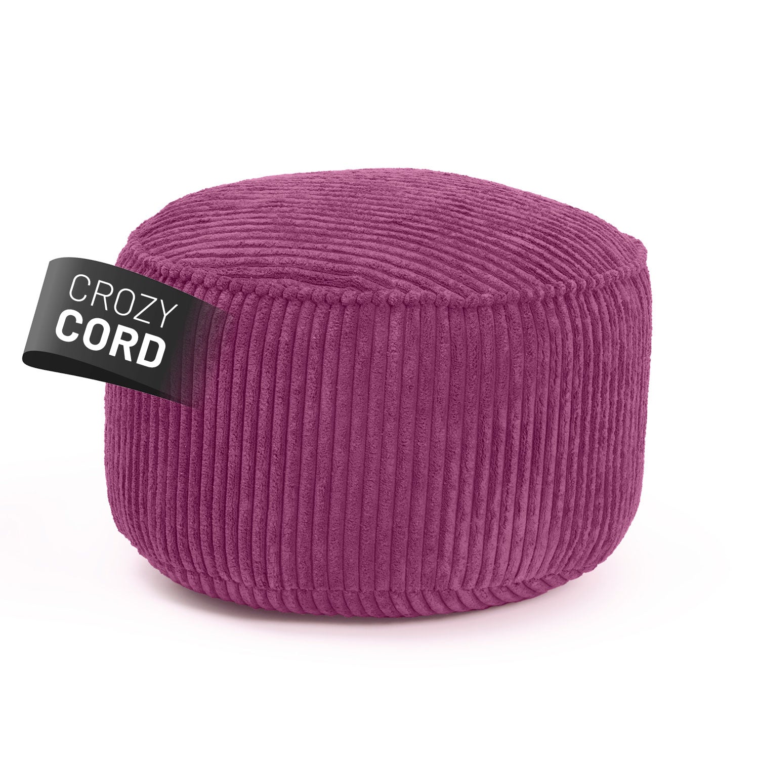 Sitzsack Pouf aus der Cord-Reihe - Weinrot mit weichem Cordbezug, vielseitig als Hocker, Schemel oder Ablage nutzbar.