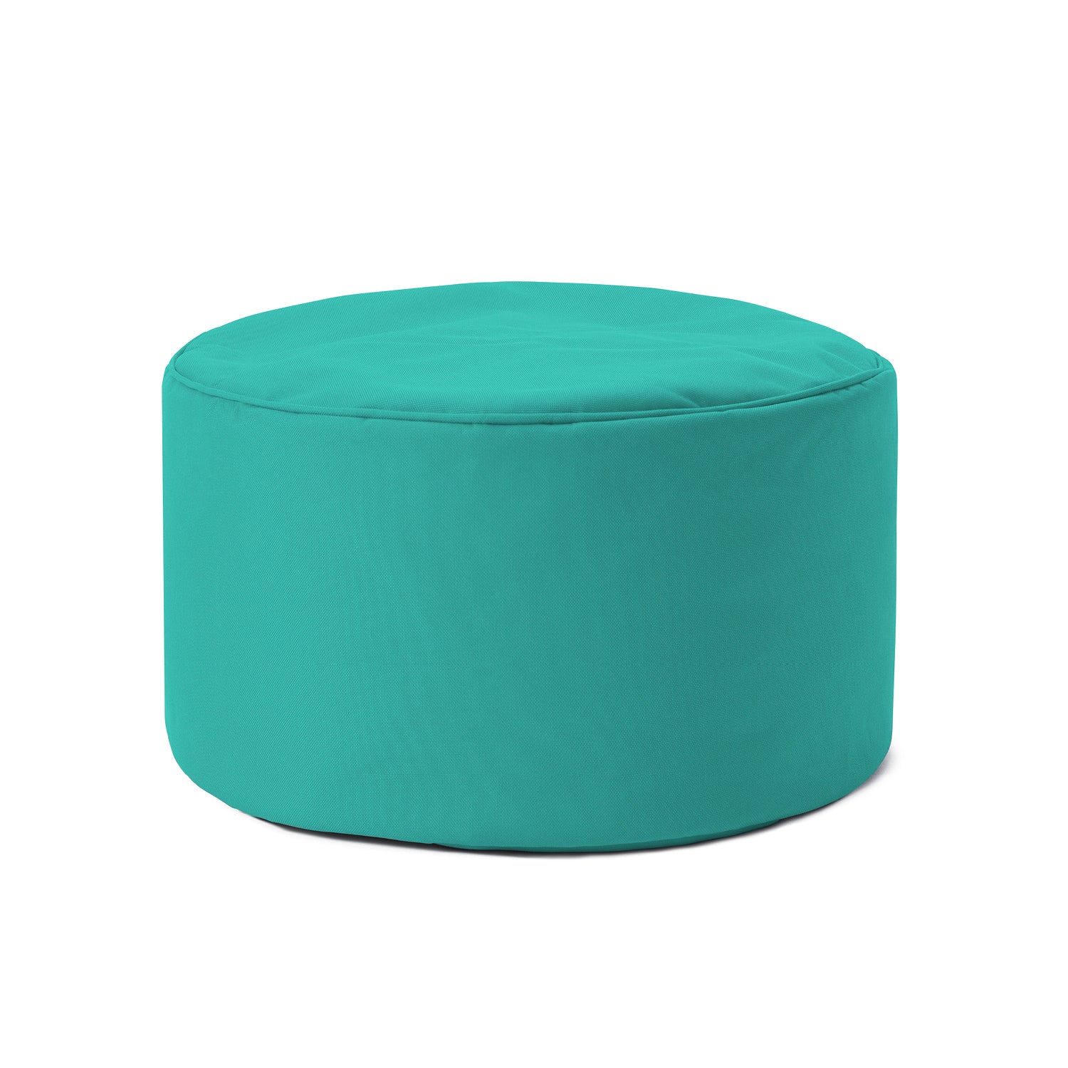 Sitzsack-Hocker/Pouf (50 L) - Türkis, multifunktional für in- & outdoor, leicht, langlebig, pflegeleicht mit verdecktem Reißverschluss.