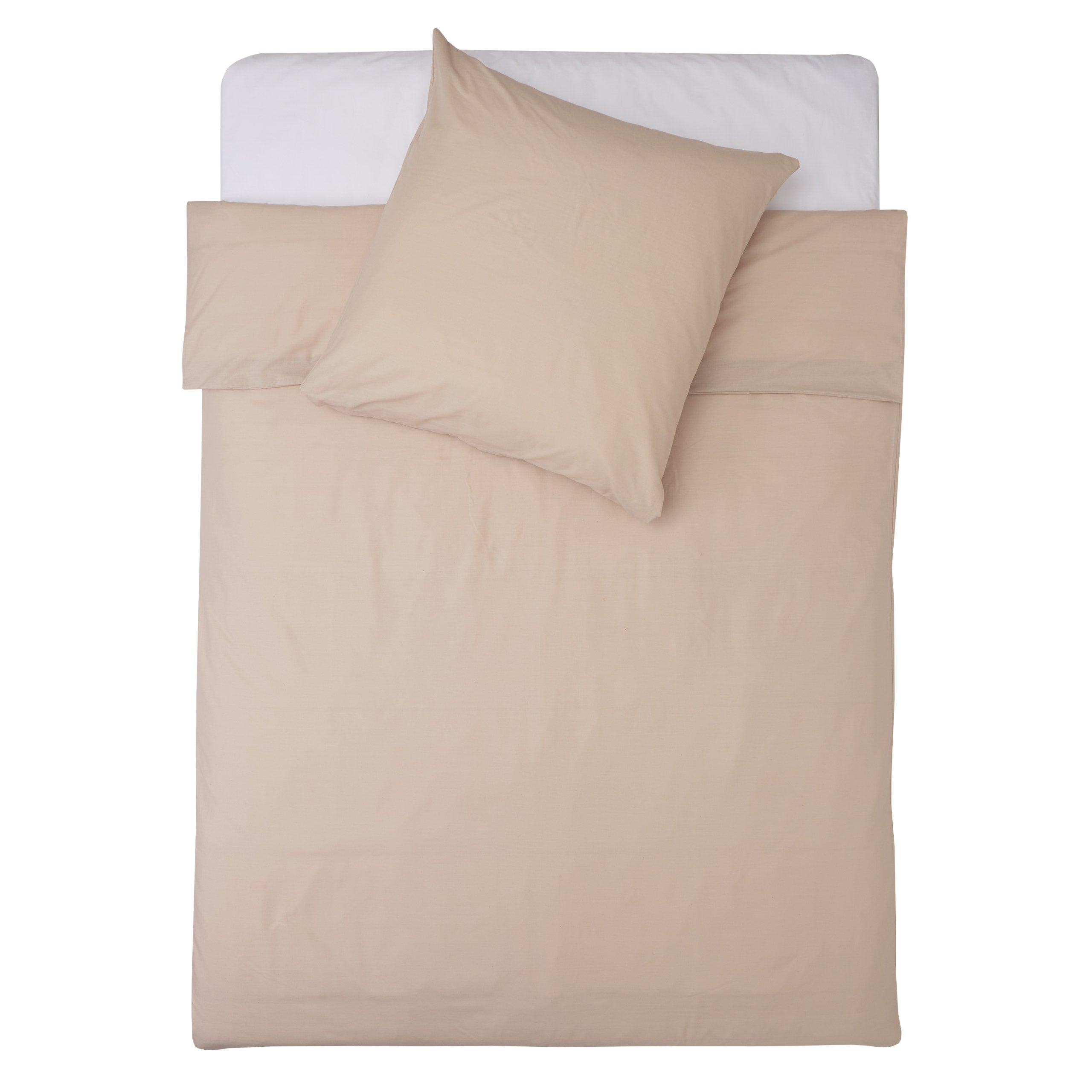 Premium Bettwäsche Everyday Ganzjahres Bettbezug 155x200 cm & Kissenbezug 80x80 cm in Beige, weiche Polycotton Qualität.