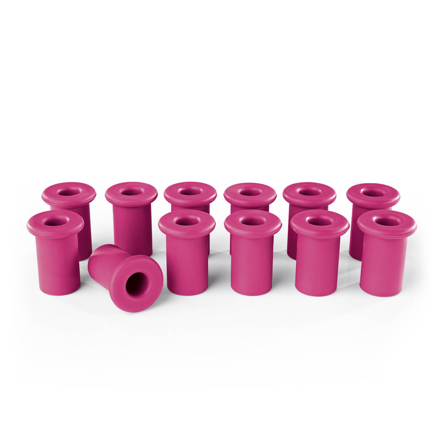 Silikon-Backförmchen - 12er-Set in Pink, zum mühelosen Formen von Löchern für Füllungen direkt beim Backen.