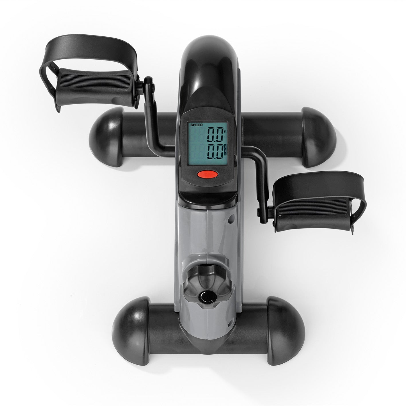 Mini-Trainer mit Metallschwungrad - grau/schwarz, Trainingscomputer, manuelle Widerstandsregulierung, für Arm- & Beinmuskulatur.