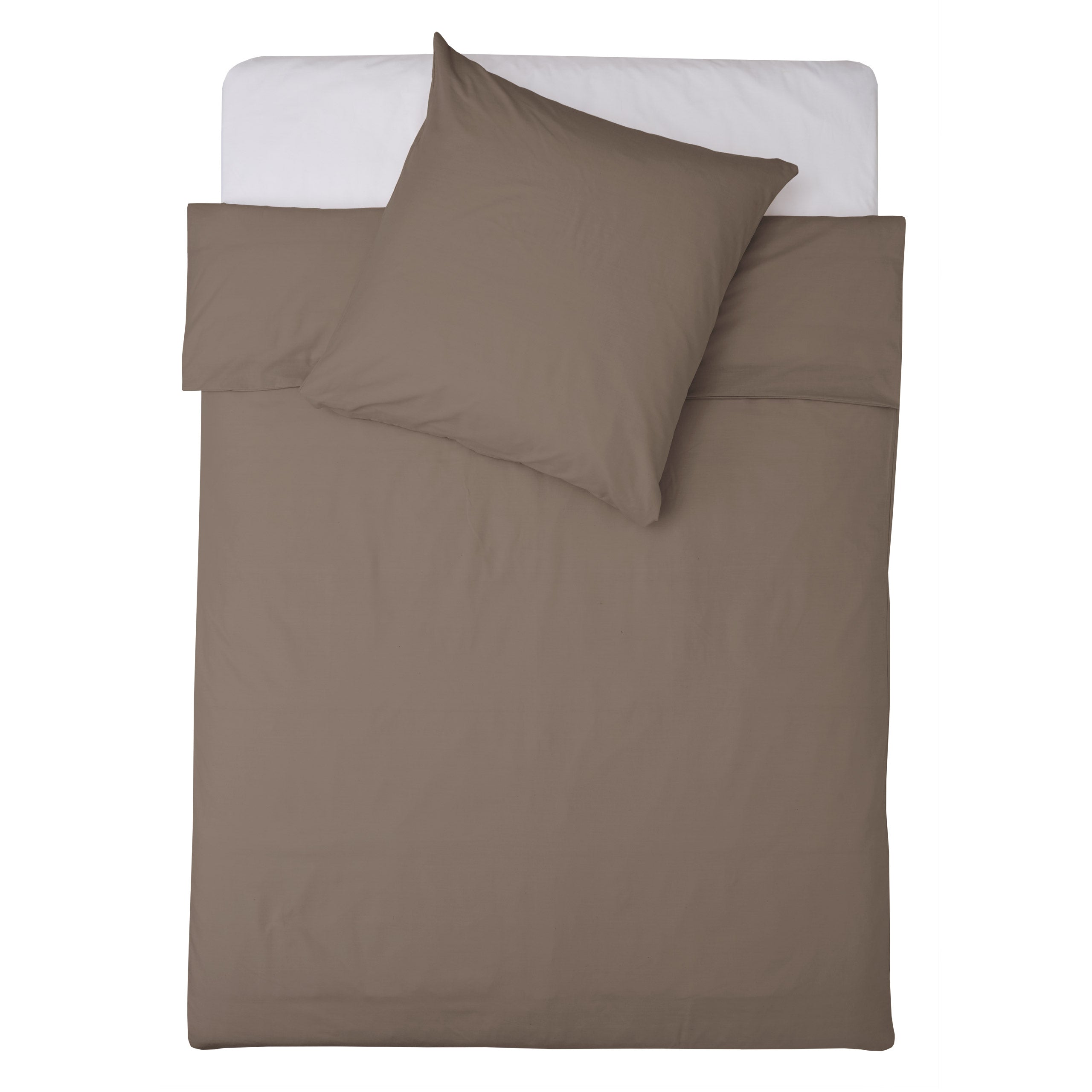 Premium Bettwäsche Everyday - Ganzjahres Bettbezug 155x200 cm & Kissenbezug 80x80 cm in Taupe, weiche Polycotton Qualität.